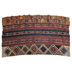 Art mural de la tente nomade Shahsavan Soumak Kilim Perse du 19ème siècle