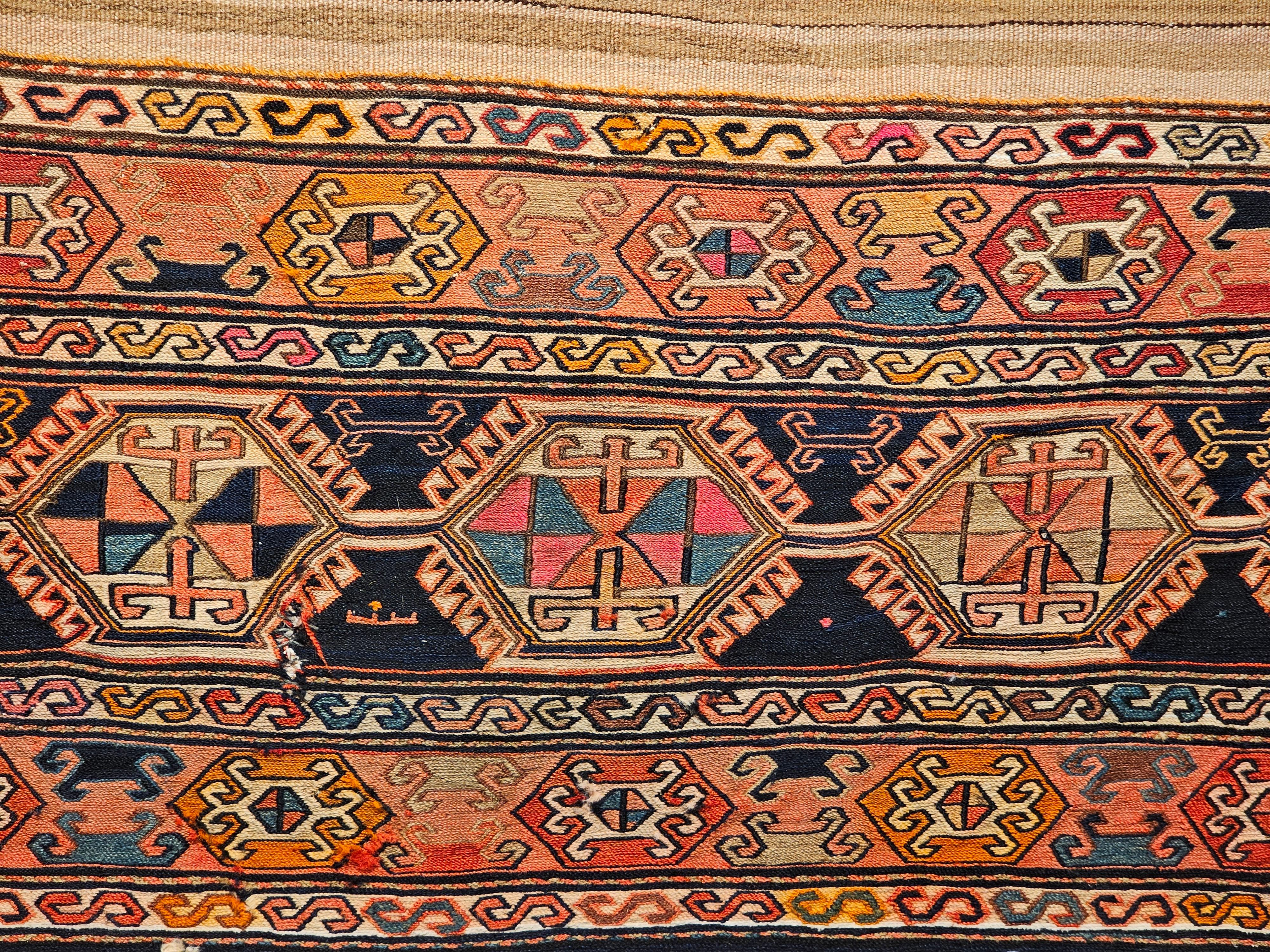 Persische Shahsavan Soumak Mafrash Stammes-Kargo-Taschentafel aus dem 19. Jahrhundert (Wolle) im Angebot