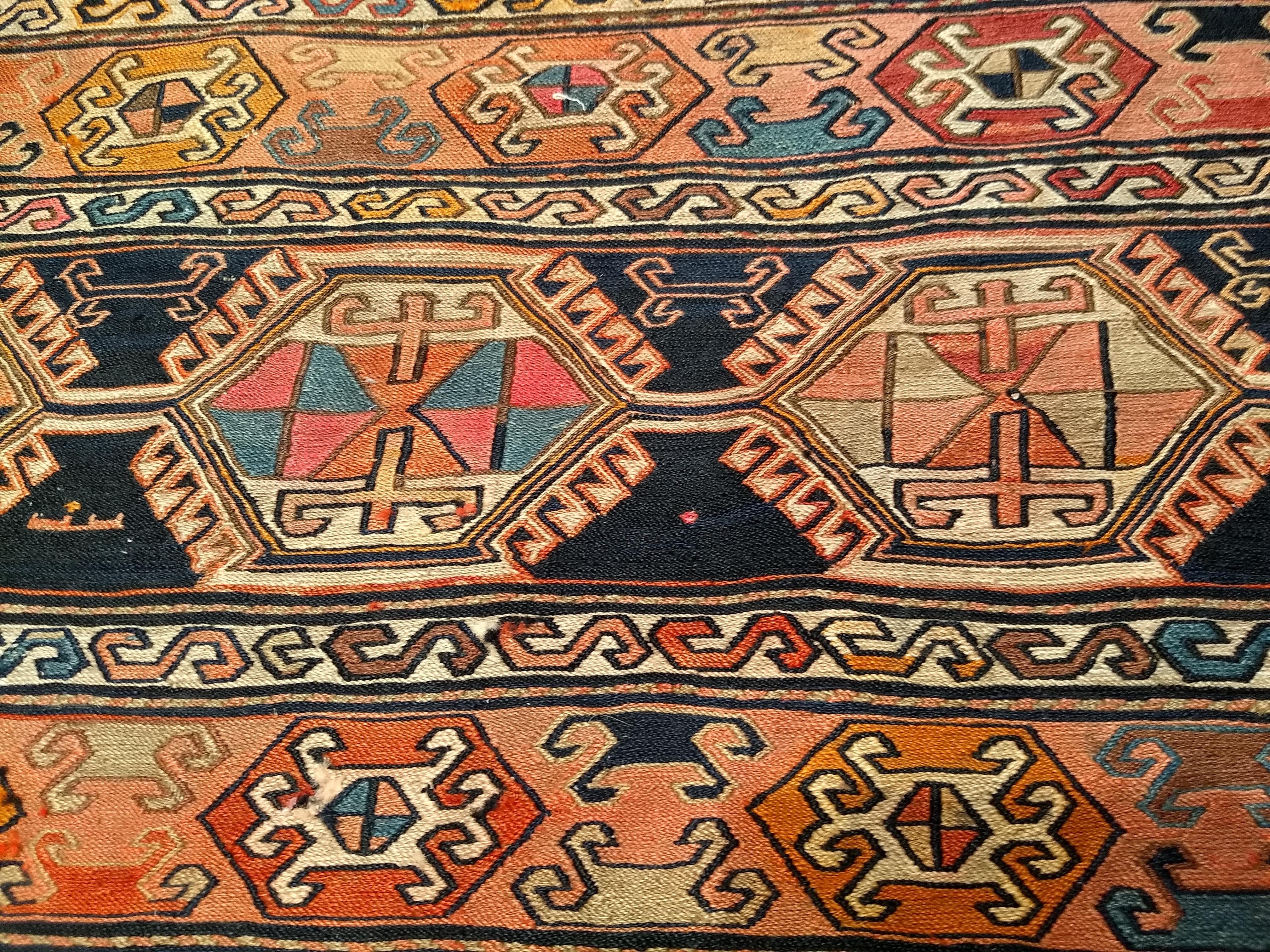 Persische Shahsavan Soumak Mafrash Stammes-Kargo-Taschentafel aus dem 19. Jahrhundert im Angebot 4