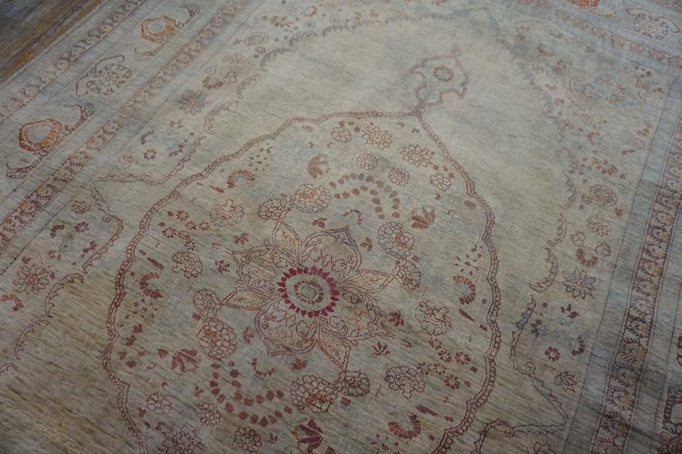 19th Century Persian Silk Tabriz Carpet  19th Century Persian Silk Tabriz Carpet For Sale 10