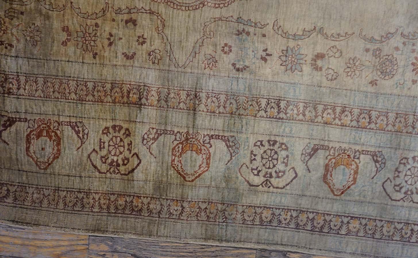 19th Century Persian Silk Tabriz Carpet  19th Century Persian Silk Tabriz Carpet For Sale 12