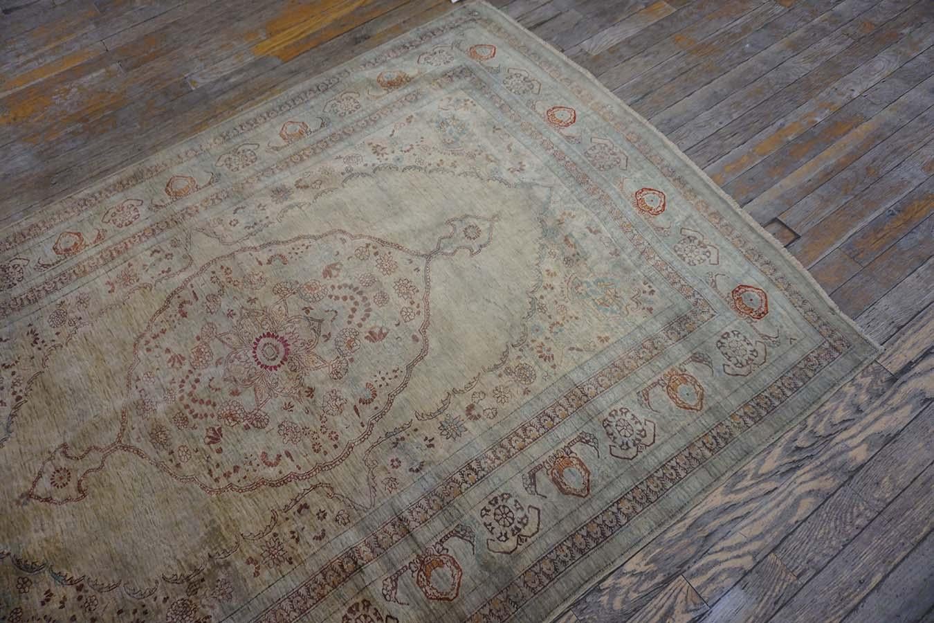 Late 19th Century 19th Century Persian Silk Tabriz Carpet  19th Century Persian Silk Tabriz Carpet For Sale