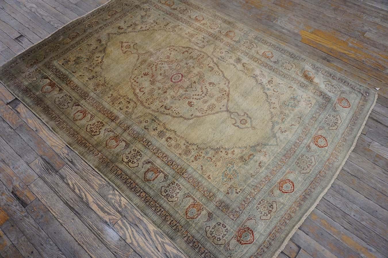 19th Century Persian Silk Tabriz Carpet  19th Century Persian Silk Tabriz Carpet For Sale 2
