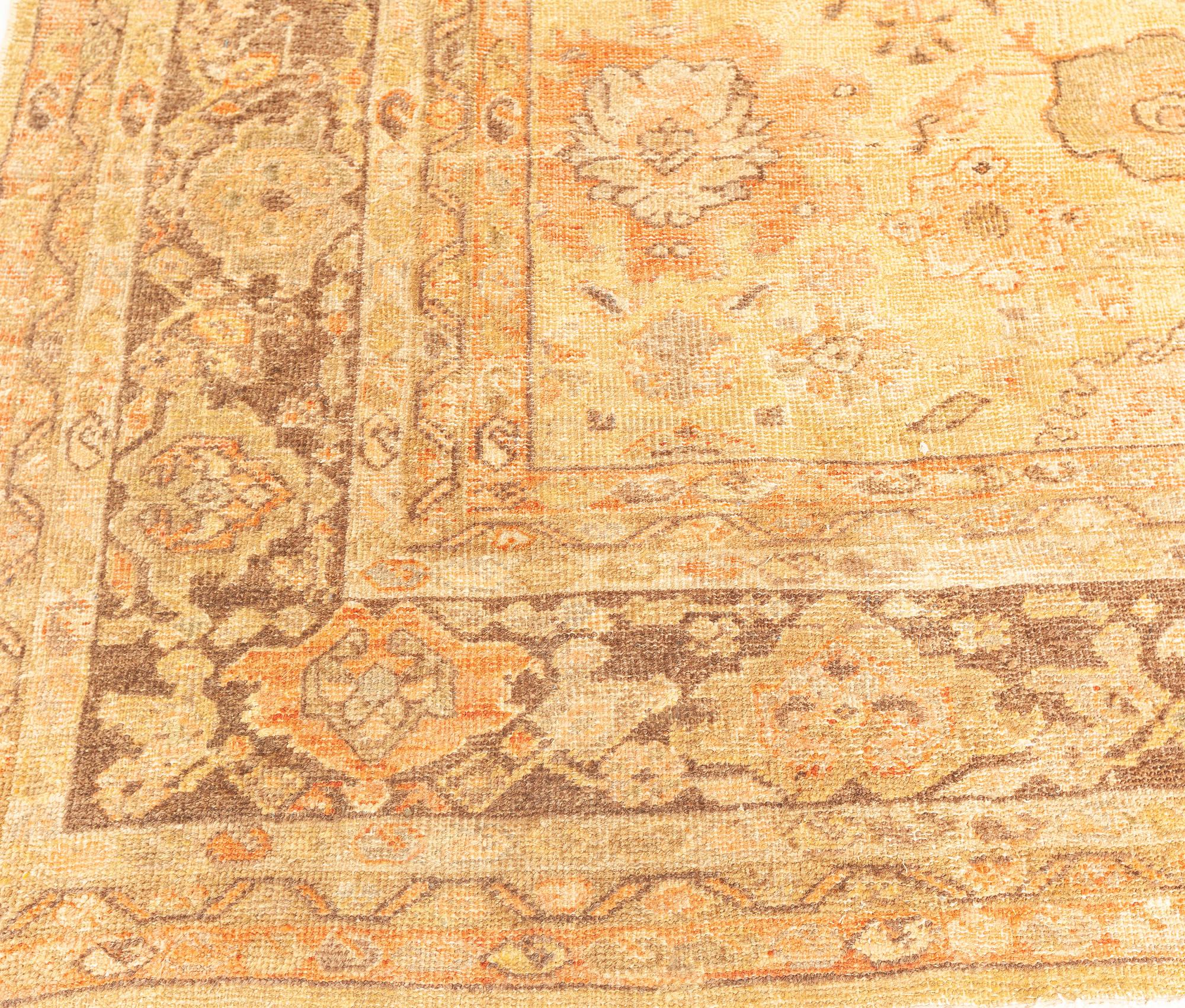 19th Century Persian Sultanabad Botanic Wool Rug For Sale 2