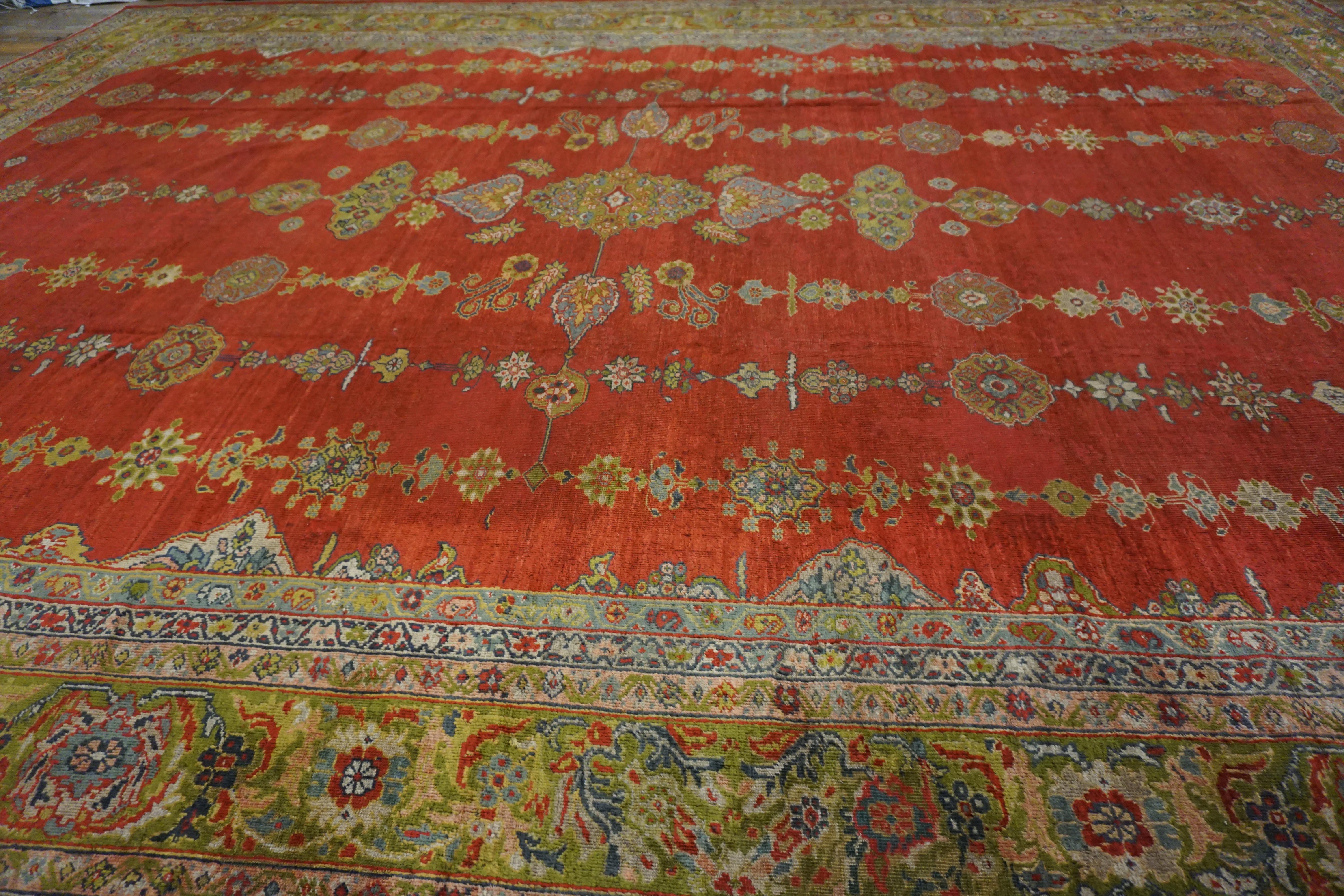 19th Century Persian Sultanabad Carpet ( 14'10