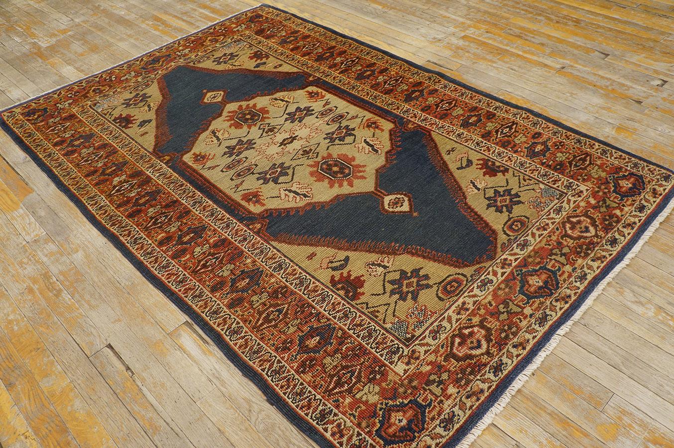 Wool 19th Century Persian Sultanabad Carpet ( 4'5