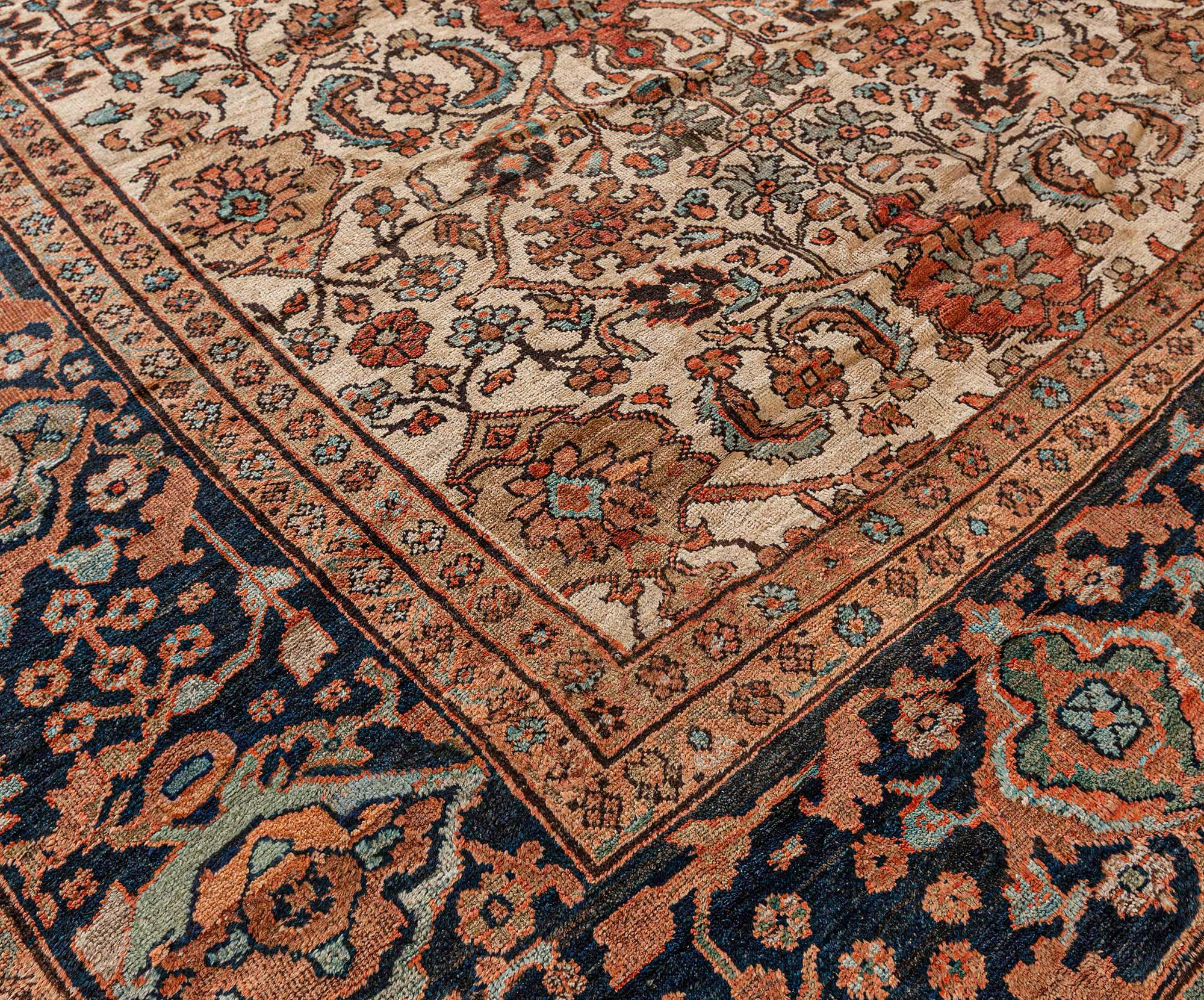 19th Century Persian Sultanabad Hand Knotted Rug For Sale 2