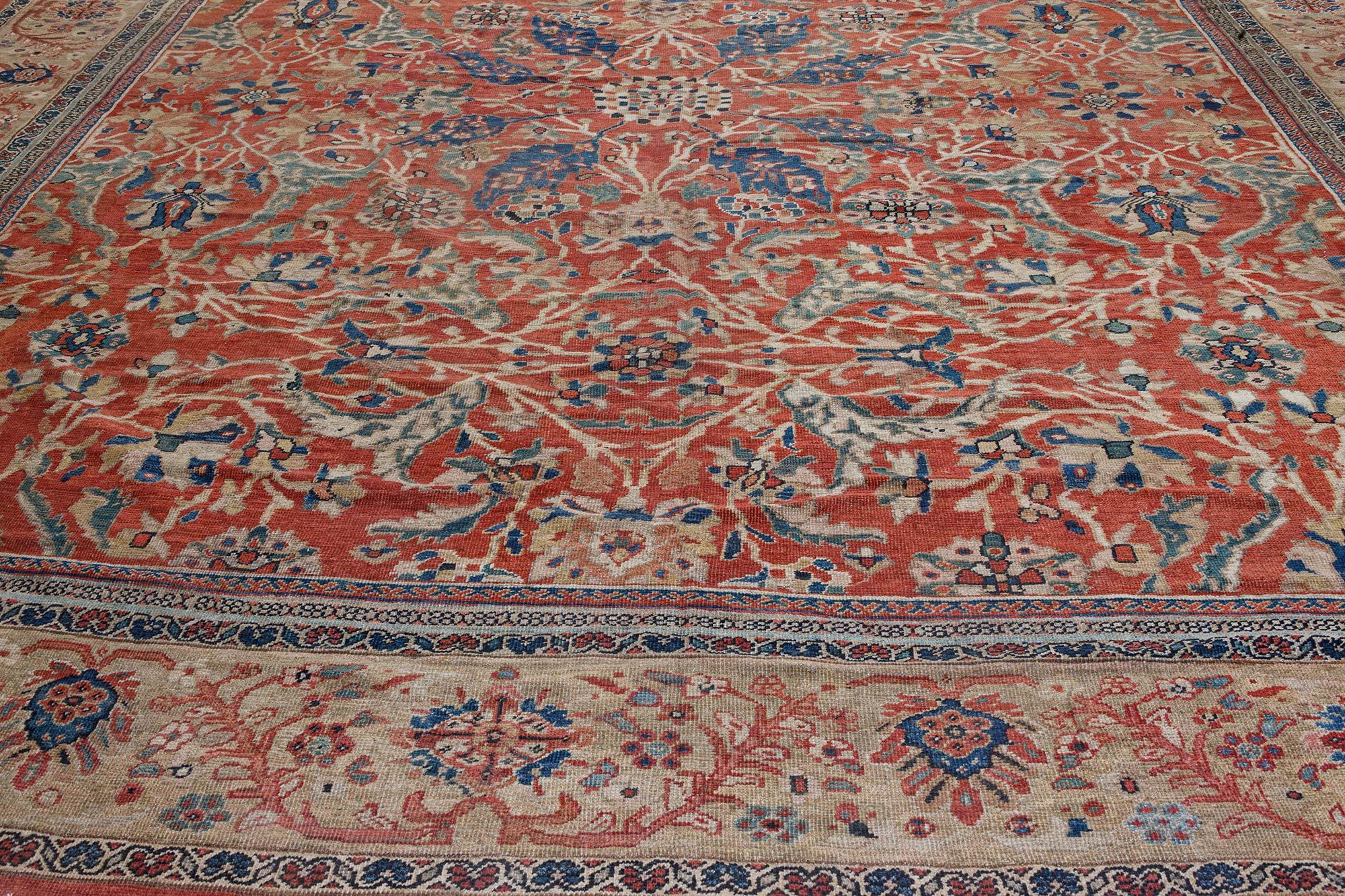 Wool 19th Century Persian Sultanabad Rug For Sale
