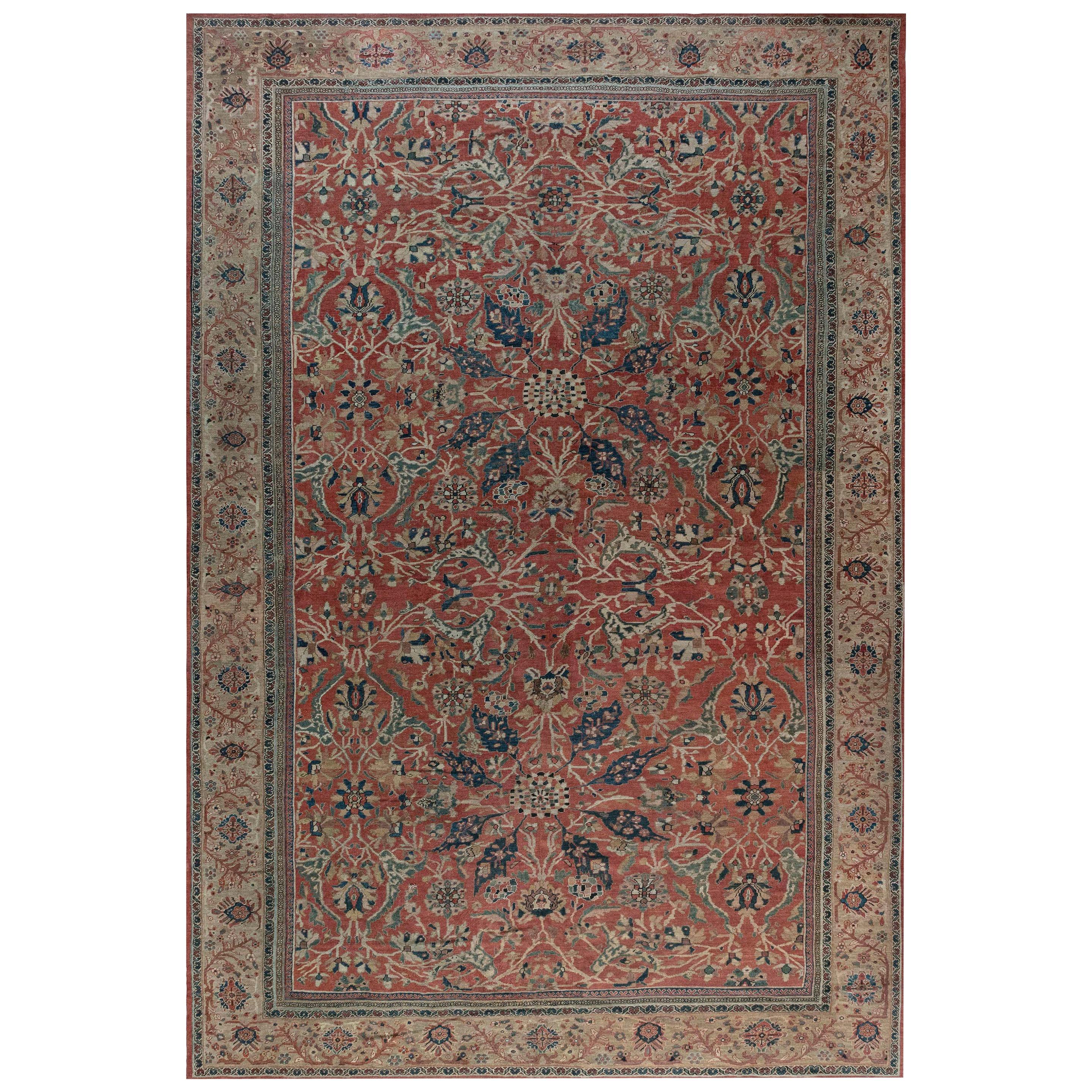 19th Century Persian Sultanabad Rug For Sale