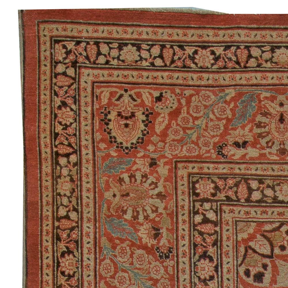 19th Century Persian Tabriz Rug In Good Condition For Sale In New York, NY