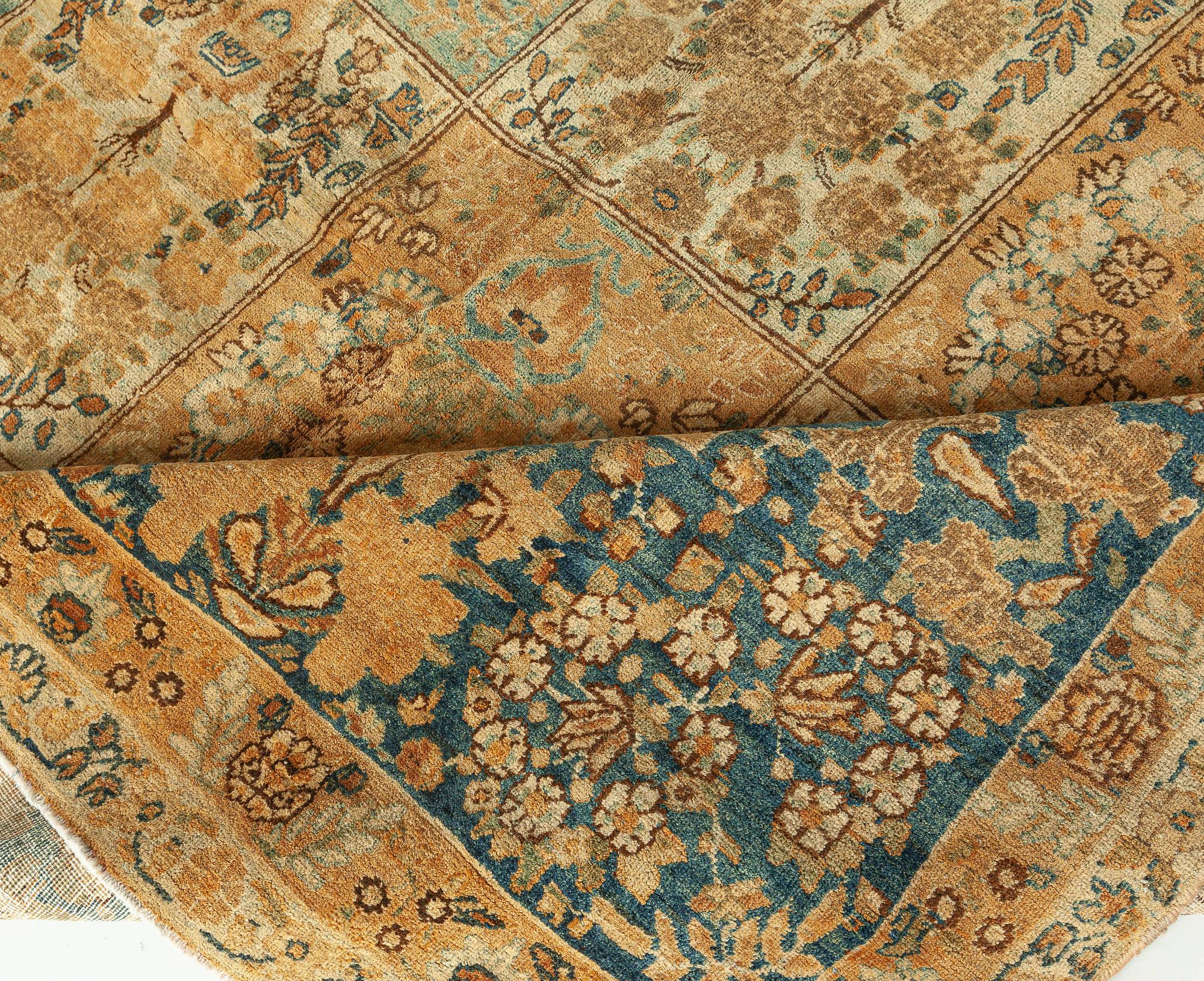 Hand-Knotted 19th Century Persian Tabriz Botanic Handmade Rug For Sale