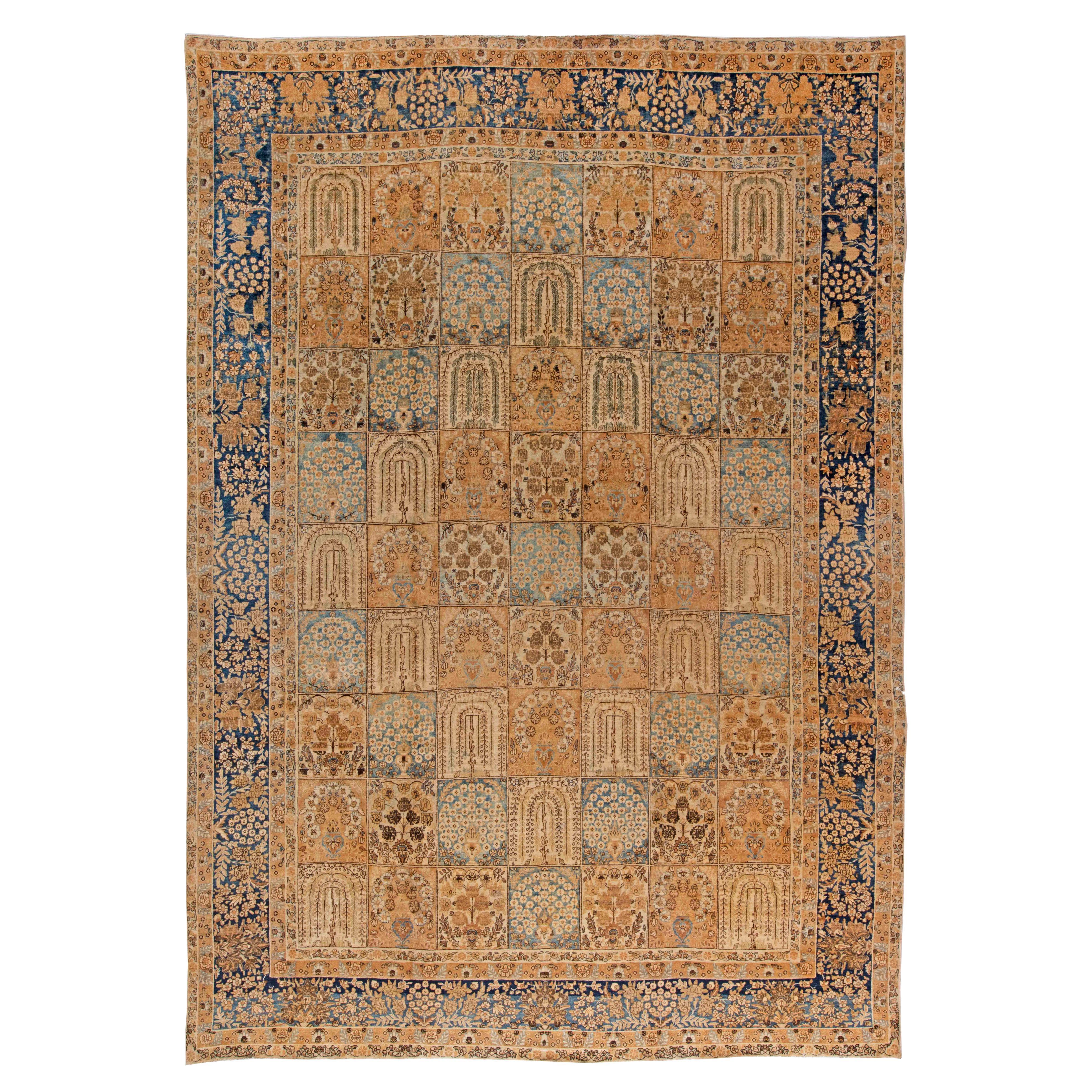 Doris Leslie Blau Tappeto persiano Tabriz botanico del 19° secolo fatto a mano
