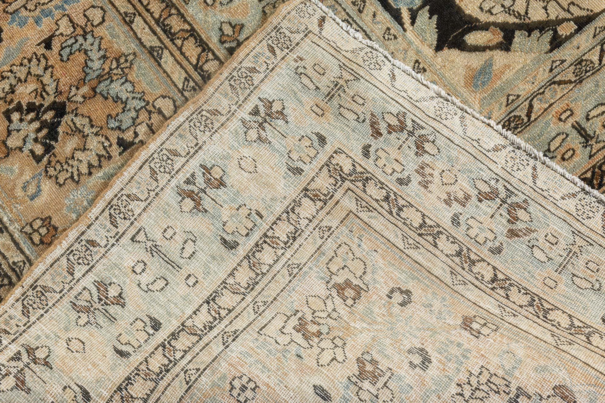 19th Century Persian Tabriz Botanic Wool Rug For Sale 3