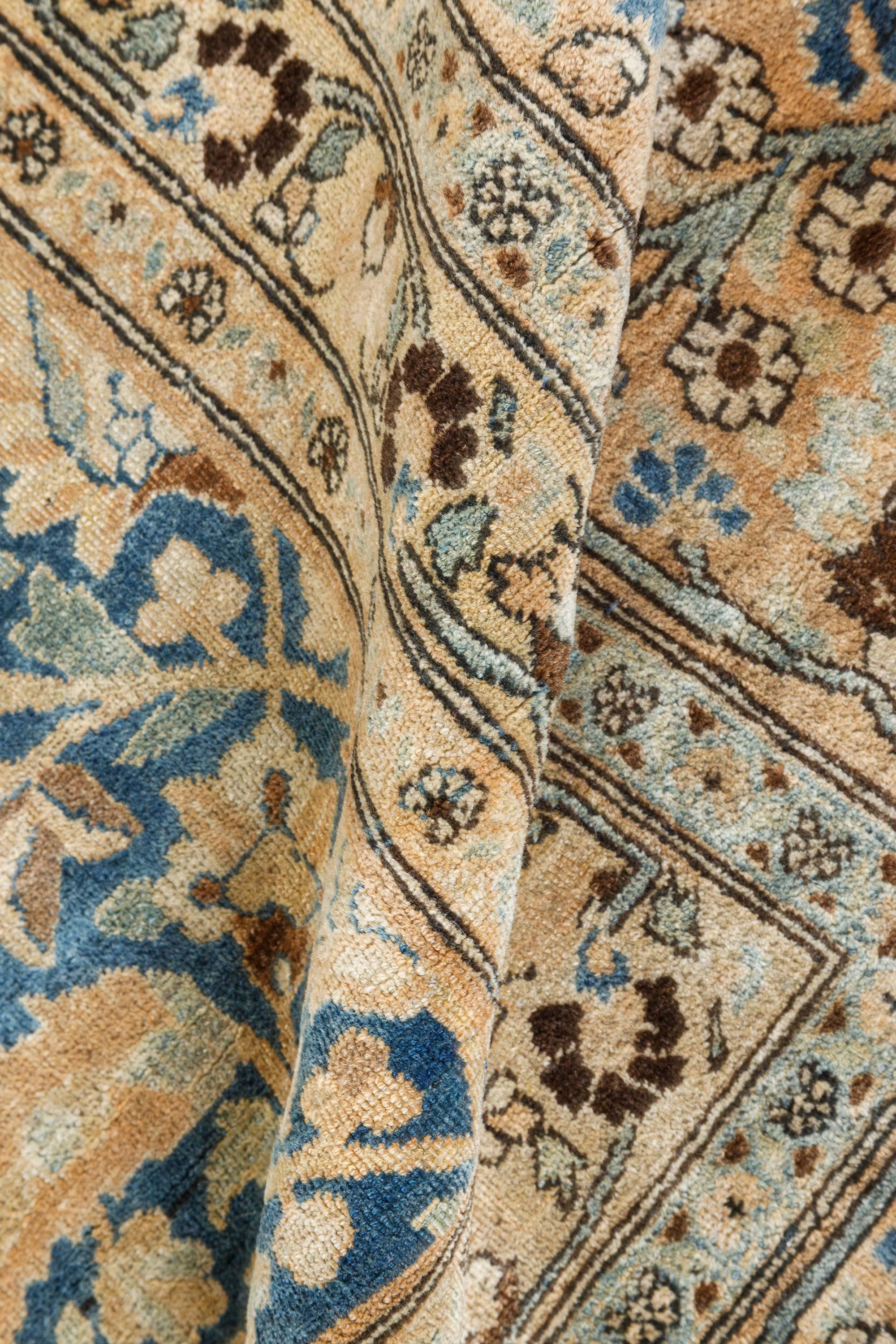 Authentic 19th century Persian Tabriz handmade wool carpet
Size: 10'9