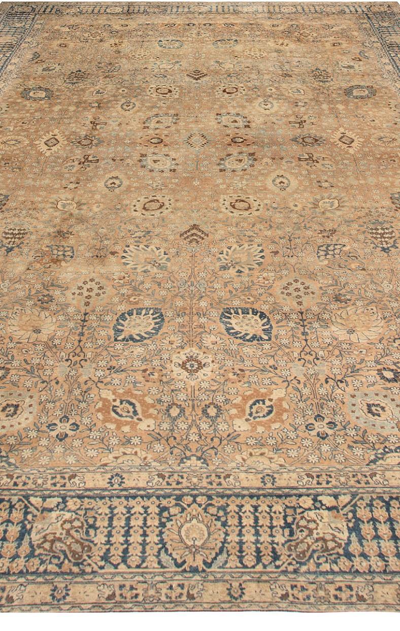 Hand-Knotted Authentic 19th Century Persian Tabriz Handmade Rug For Sale