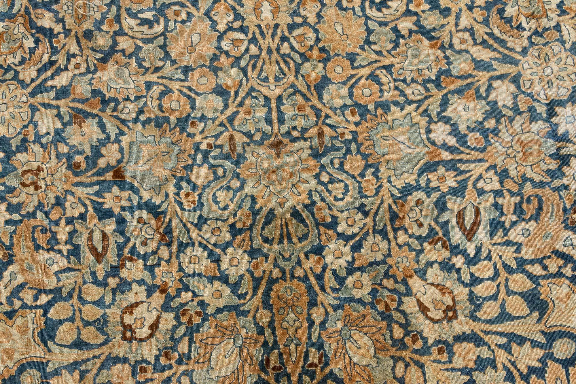Hand-Knotted 19th Century Persian Tabriz Handmade Wool Carpet For Sale