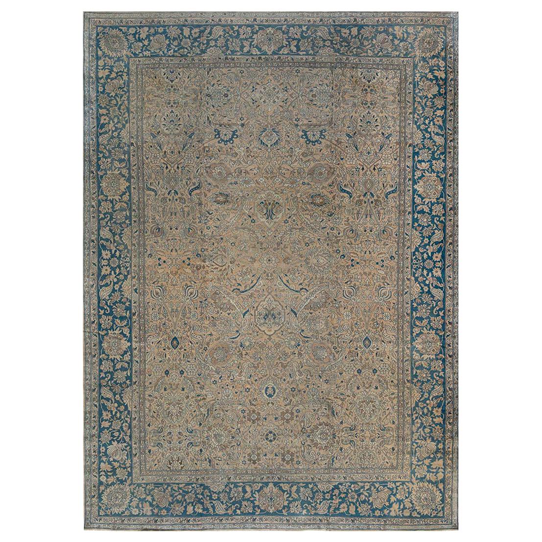 19th Century Persian Tabriz Handmade Wool Rug