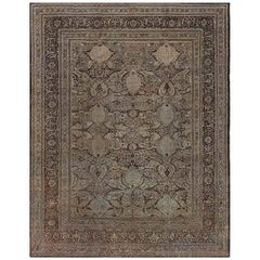 Antique 19th Century Persian Tabriz Botanic Rug