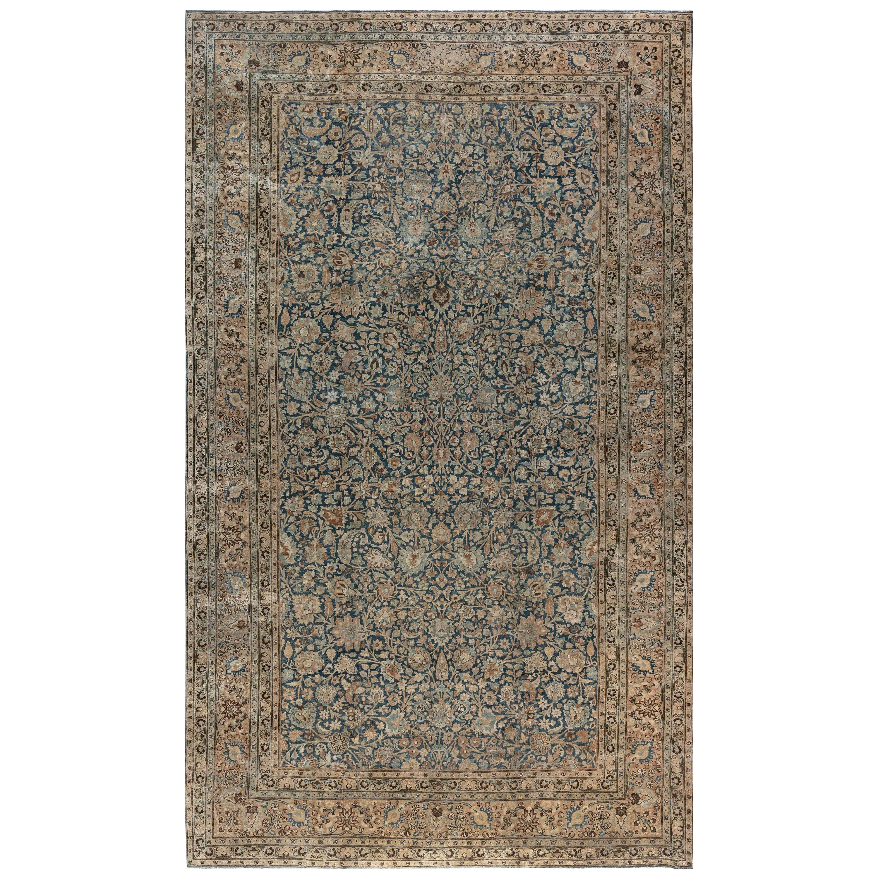 19th Century Persian Tabriz Handmade Wool Carpet For Sale