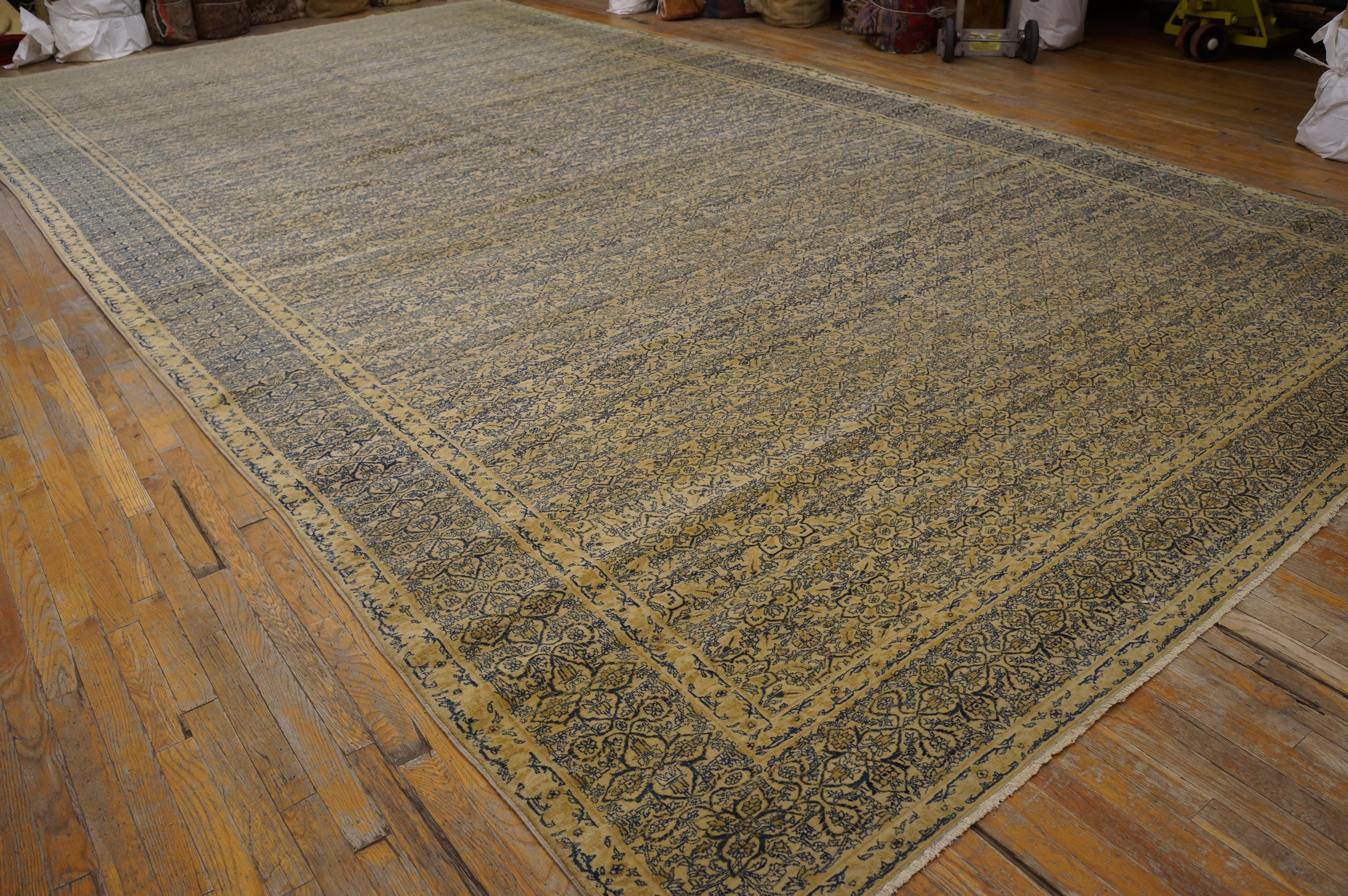 Persiano 19th Century Persian Tabriz Haji Jalili Carpet ( 11' x 20'9
