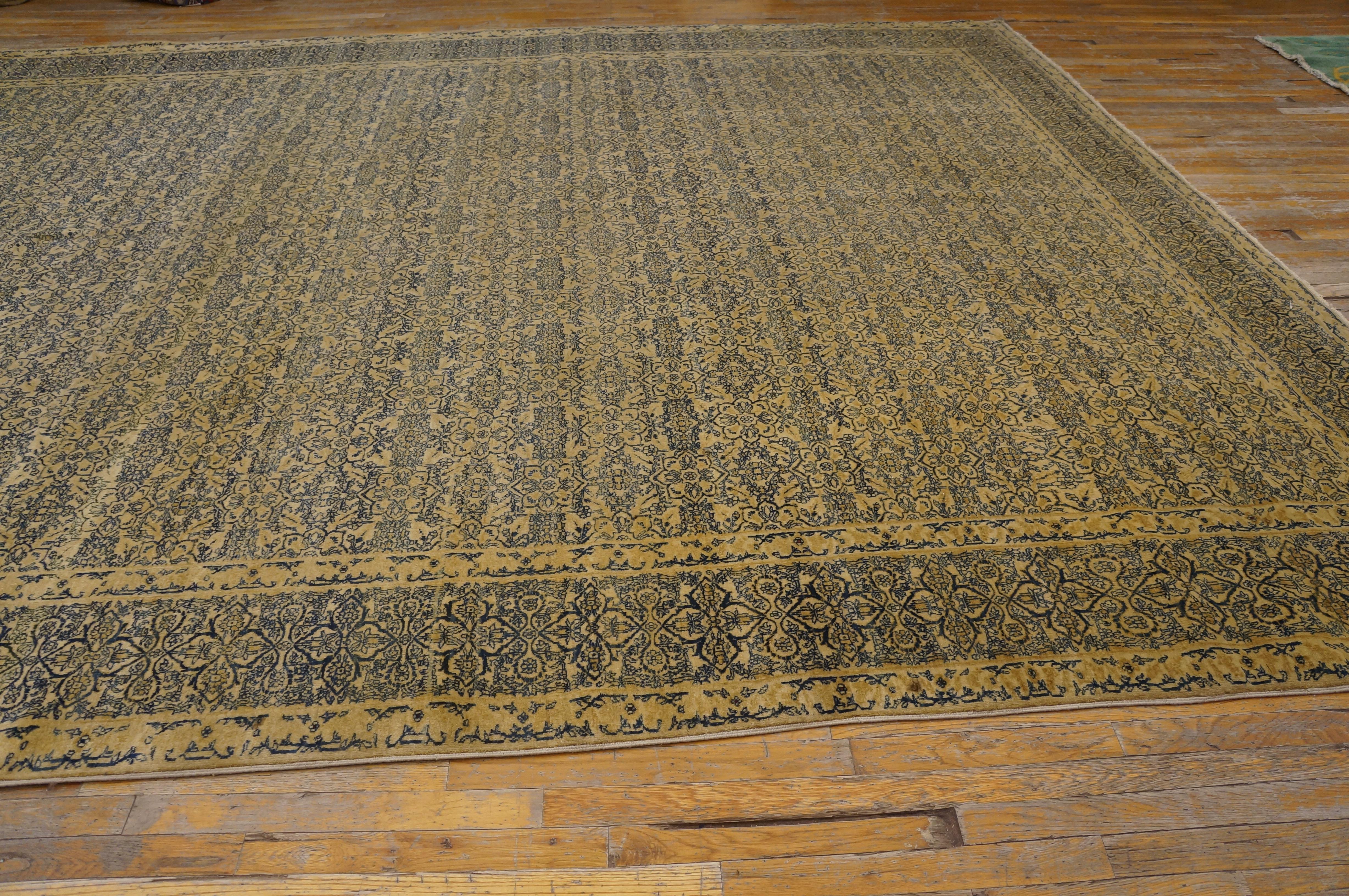 Wool 19th Century Persian Tabriz Haji Jalili Carpet ( 11' x 20'9