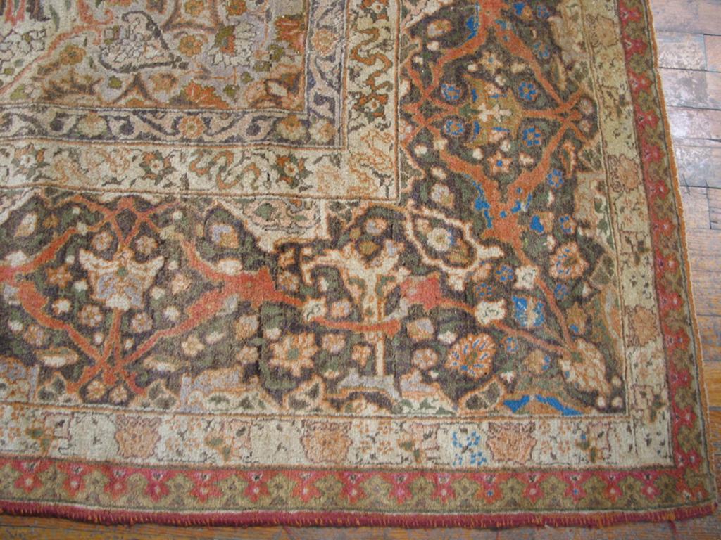 Hand-Knotted 19th Century Persian Tabriz Haji Jalili Carpet ( 12'9