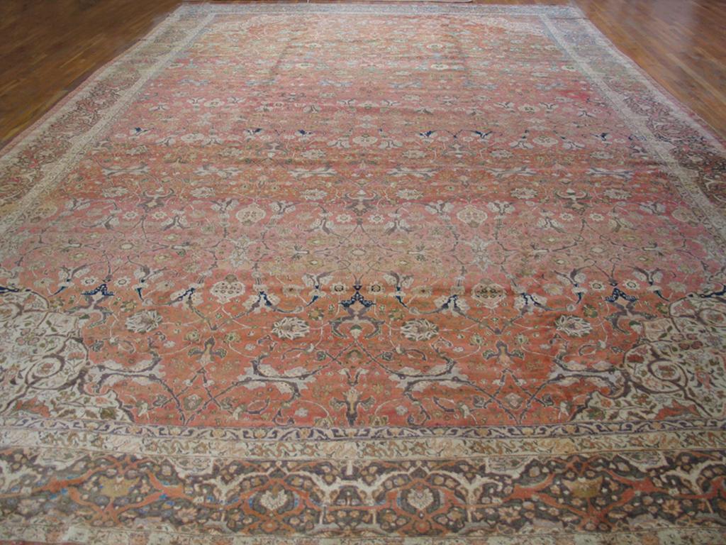 19th Century Persian Tabriz Haji Jalili Carpet ( 12'9