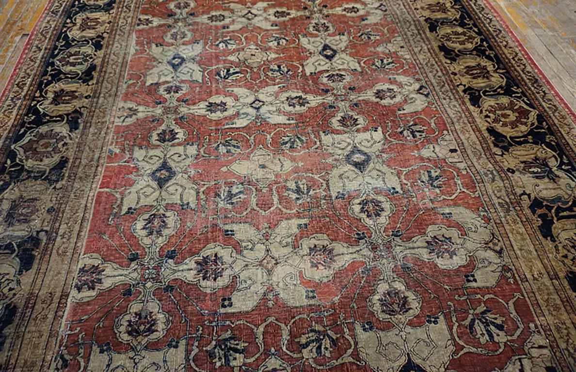 Wool 19th Century Persian Tabriz Haji Jalili Carpet 7' 8
