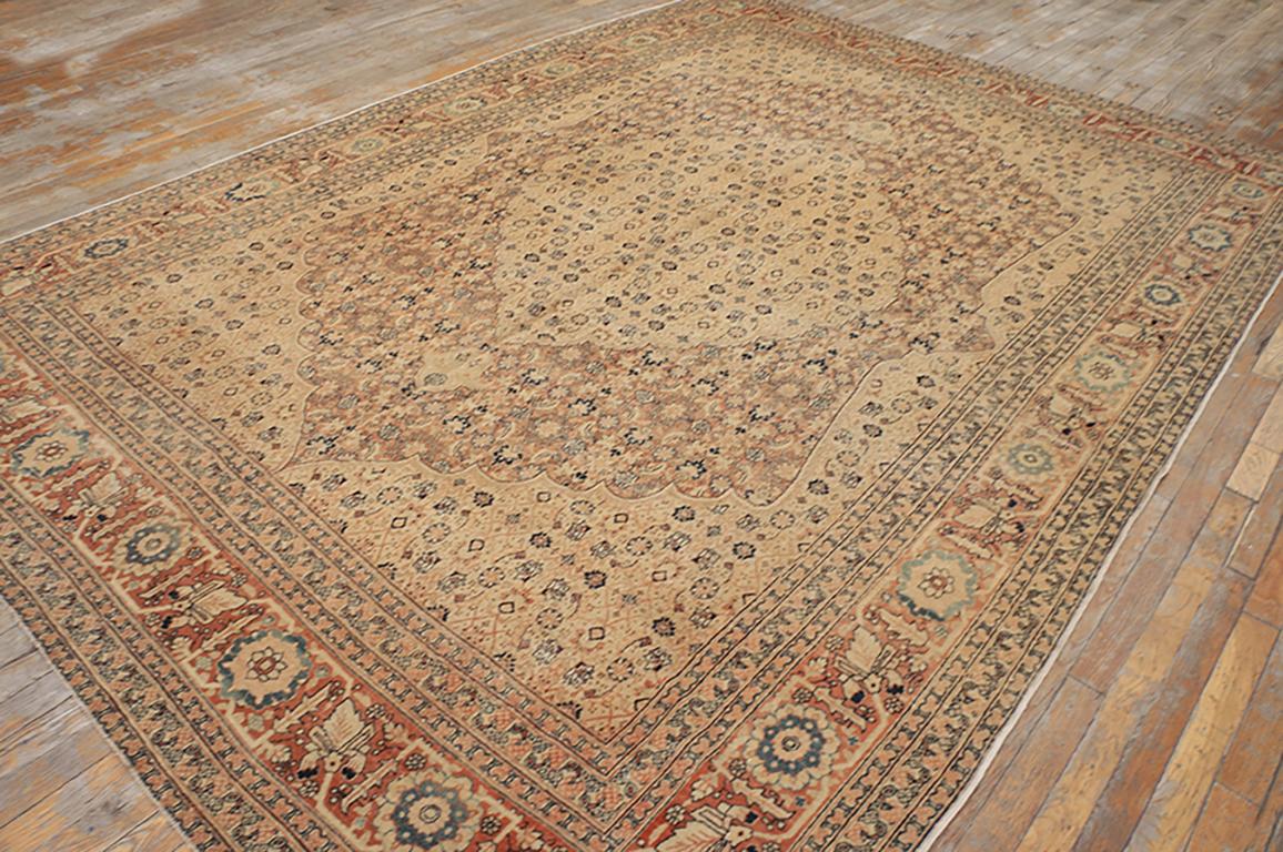 Tapis persan du 19ème siècle de Tabriz Haji Jalili ( 7'2