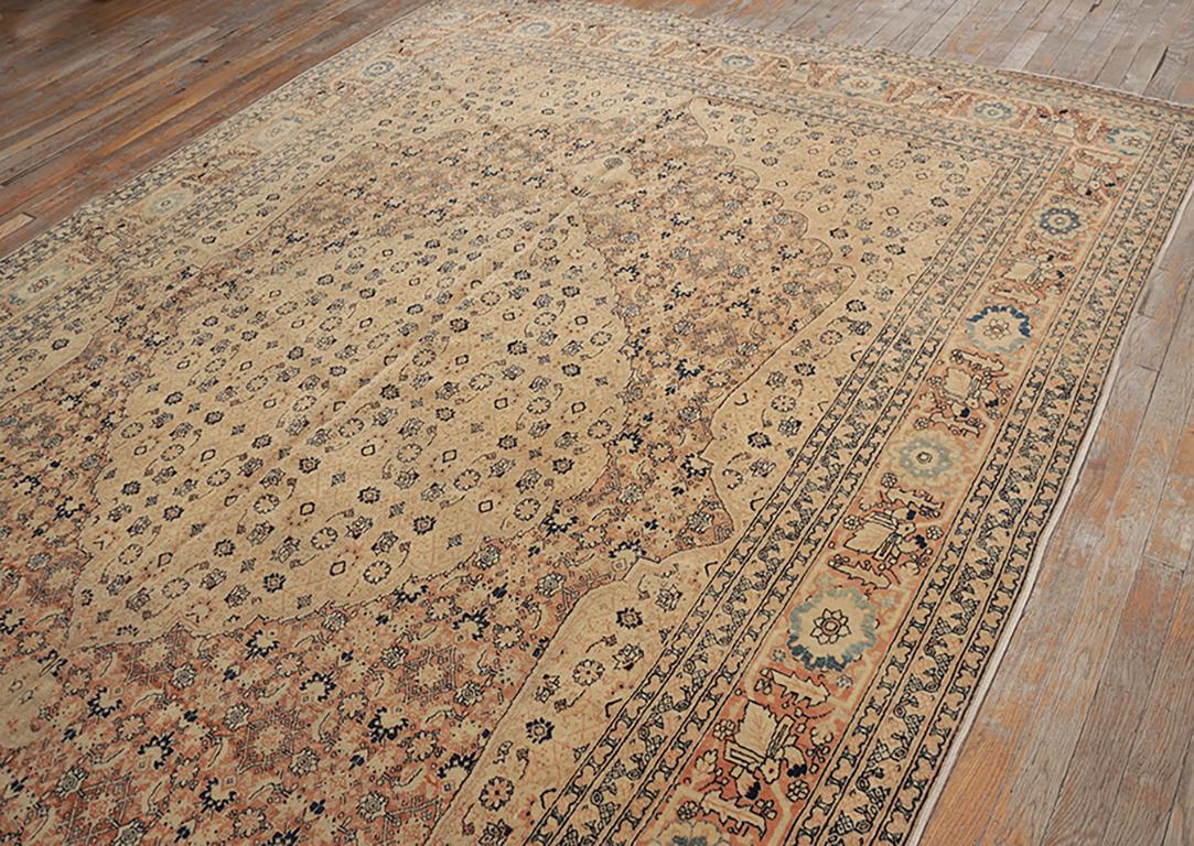 Tapis persan du 19ème siècle de Tabriz Haji Jalili ( 7'2