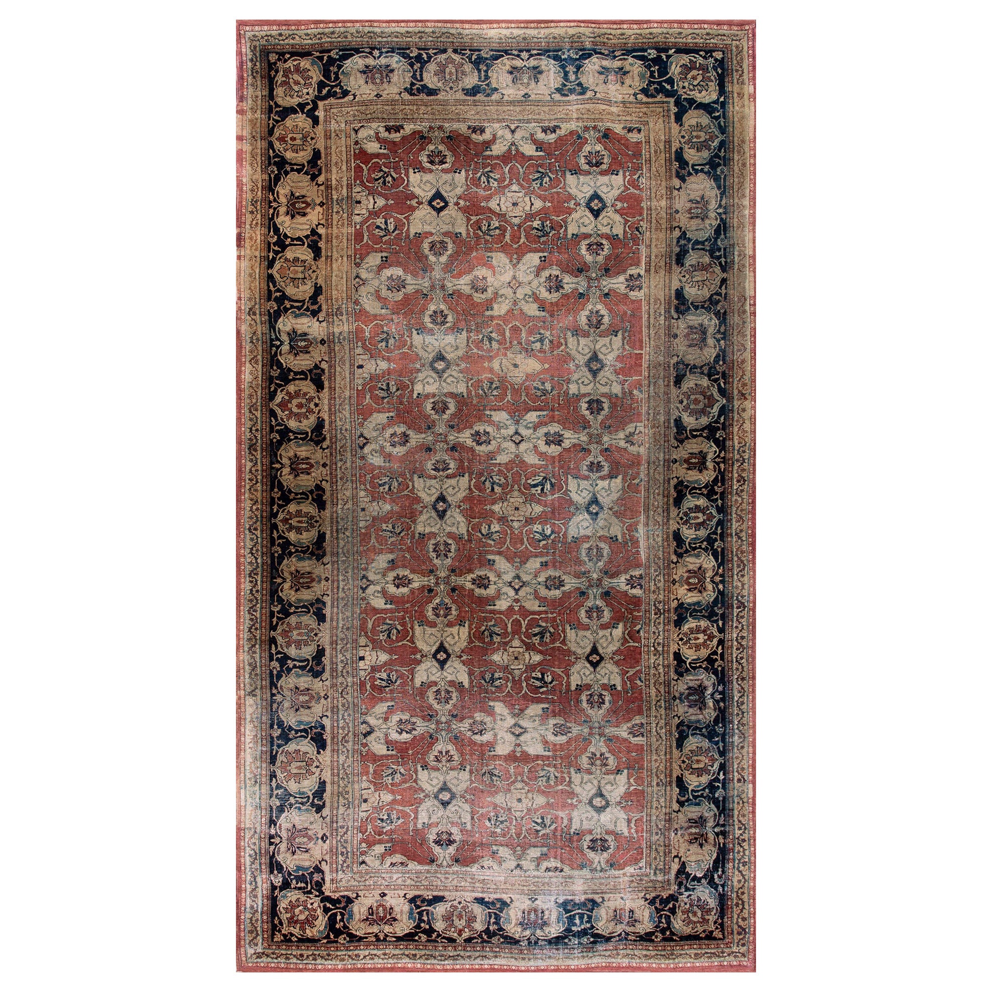 Tapis Persan Tabriz Haji Jalili du 19ème siècle ( 7'8" x 14'3" - 234 x 434 ) en vente