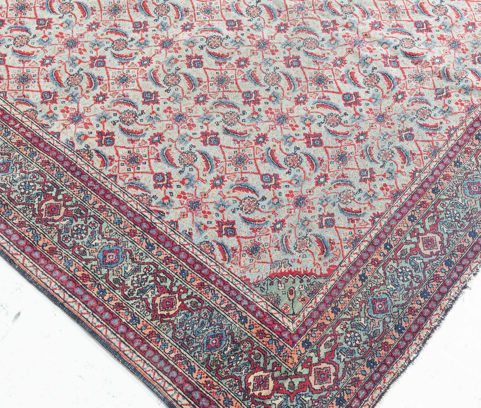 19th Century Persian Tabriz Handmade Wool Rug In Good Condition For Sale In New York, NY