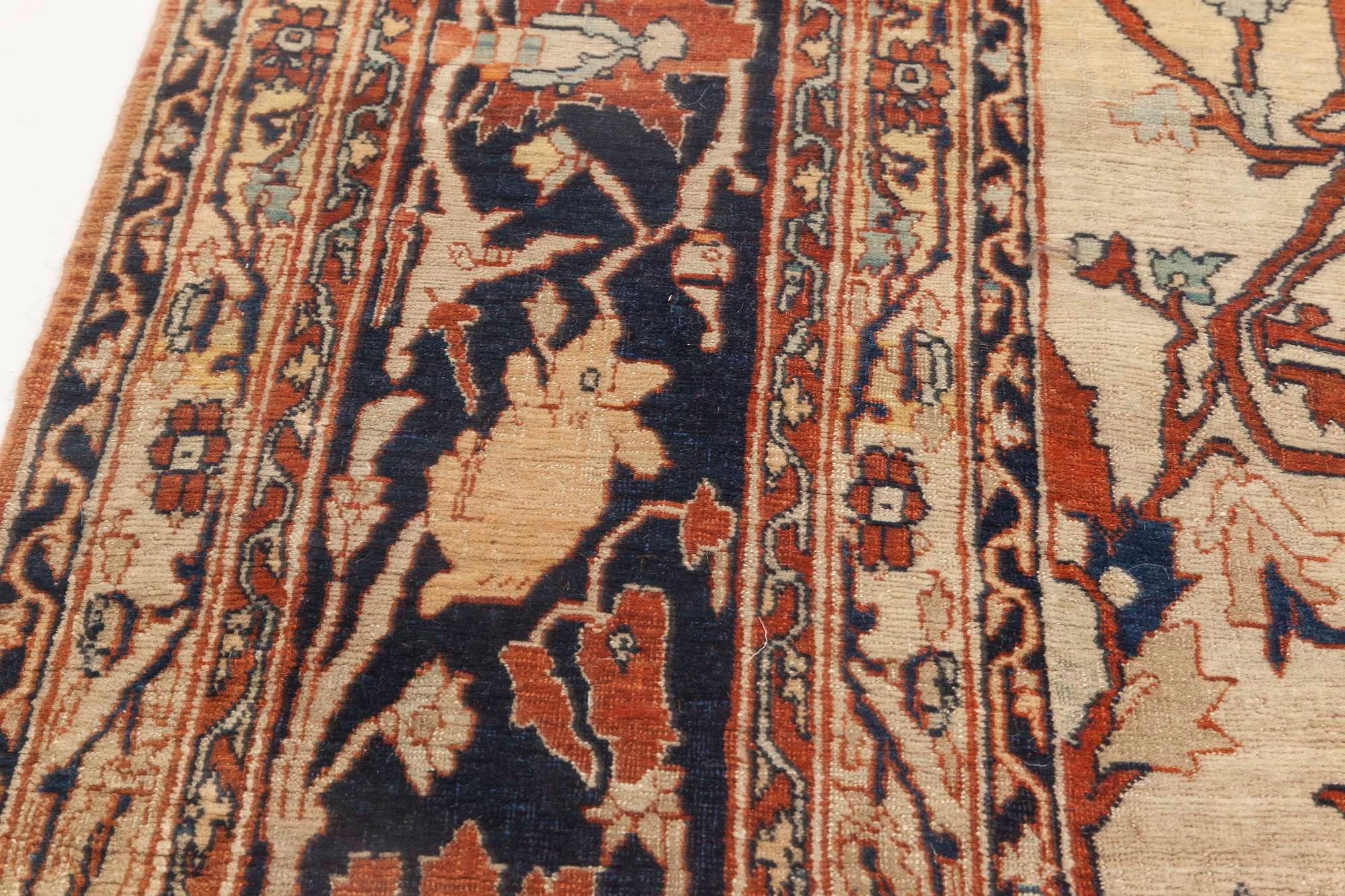 19th Century Persian Tabriz Handwoven Wool Rug For Sale 1