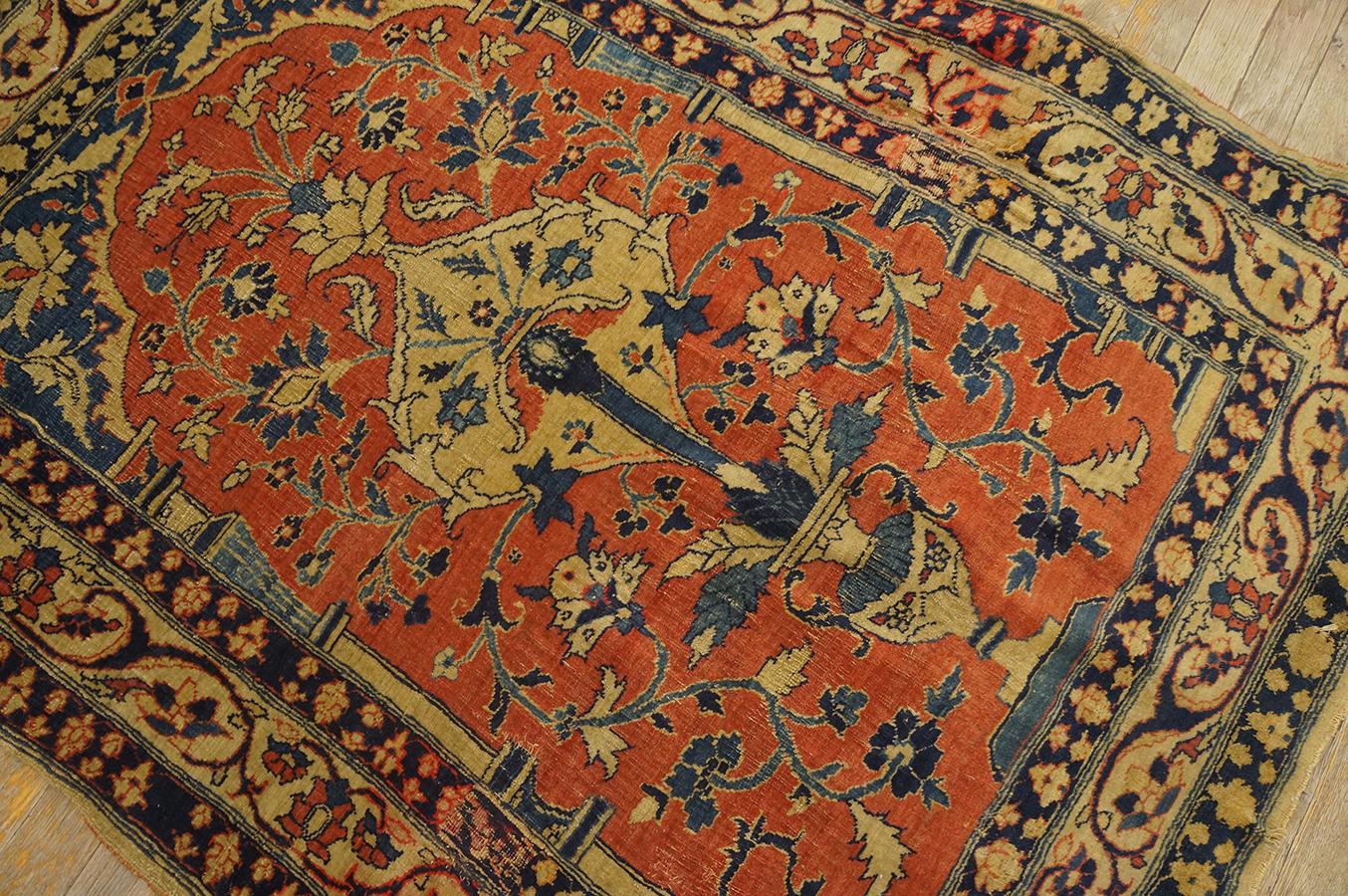 19th Century Persian Tabriz Prayer Rug ( 3'4