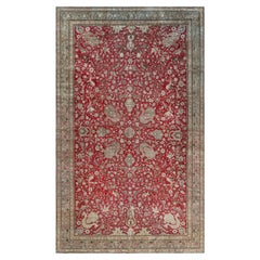 19th Century Persian Tabriz Hand Knotted Wool Rug