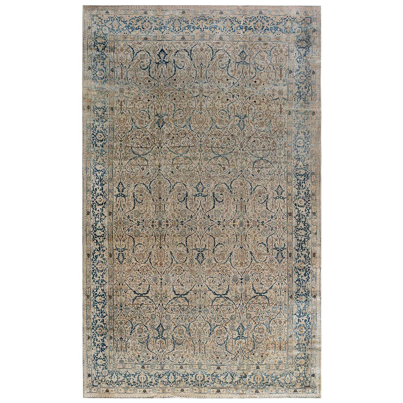 19th Century Persian Tabriz Handmade Wool Rug For Sale