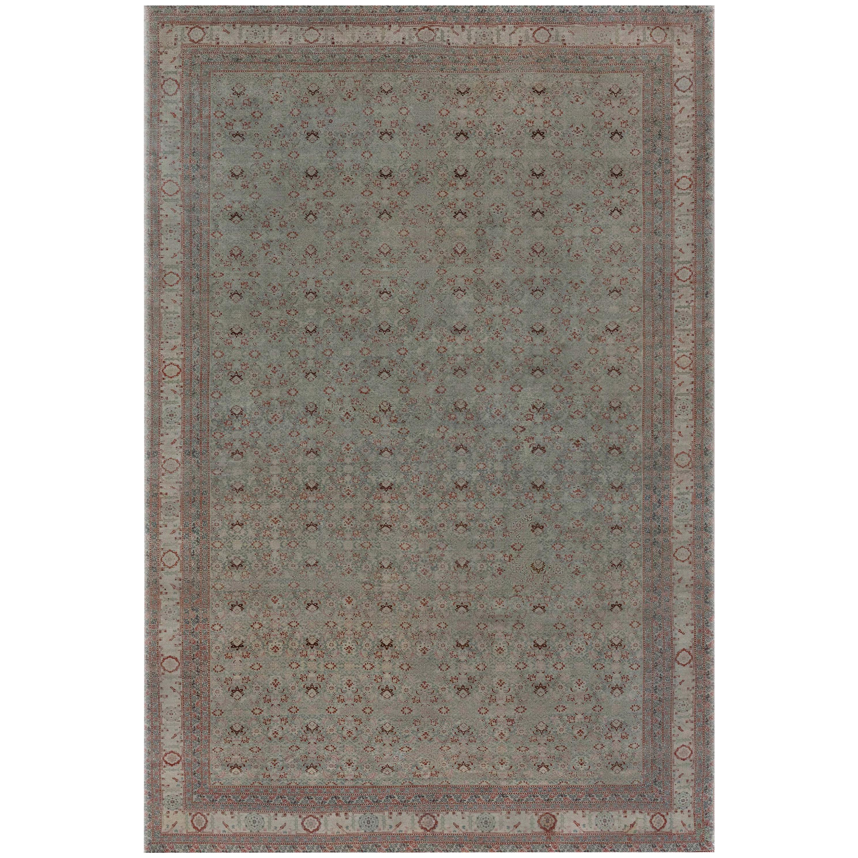 Authentic 19th Century Persian Tabriz Rug For Sale