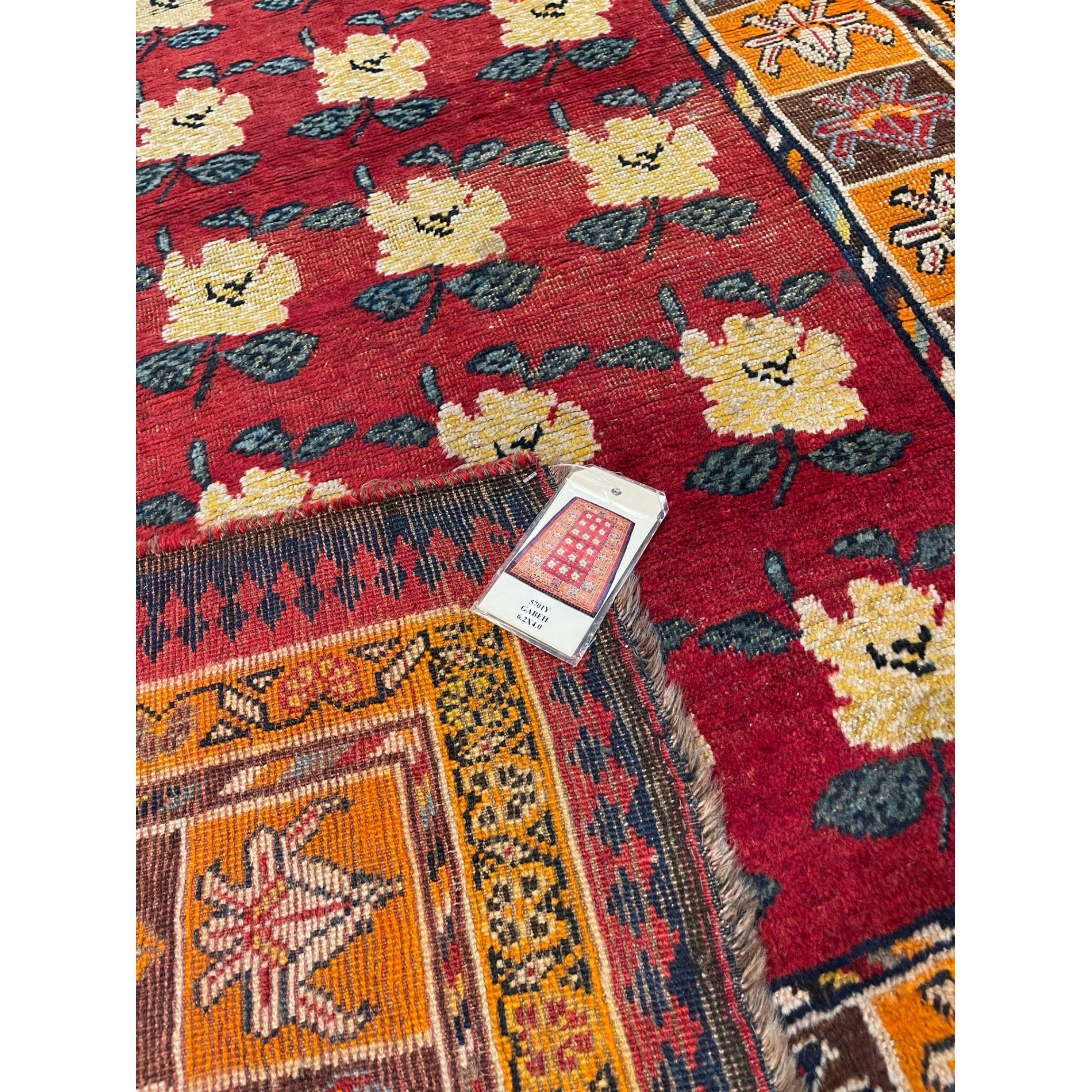 19th Century Persian Tribal Gabbeh Rug In Good Condition For Sale In Los Angeles, US