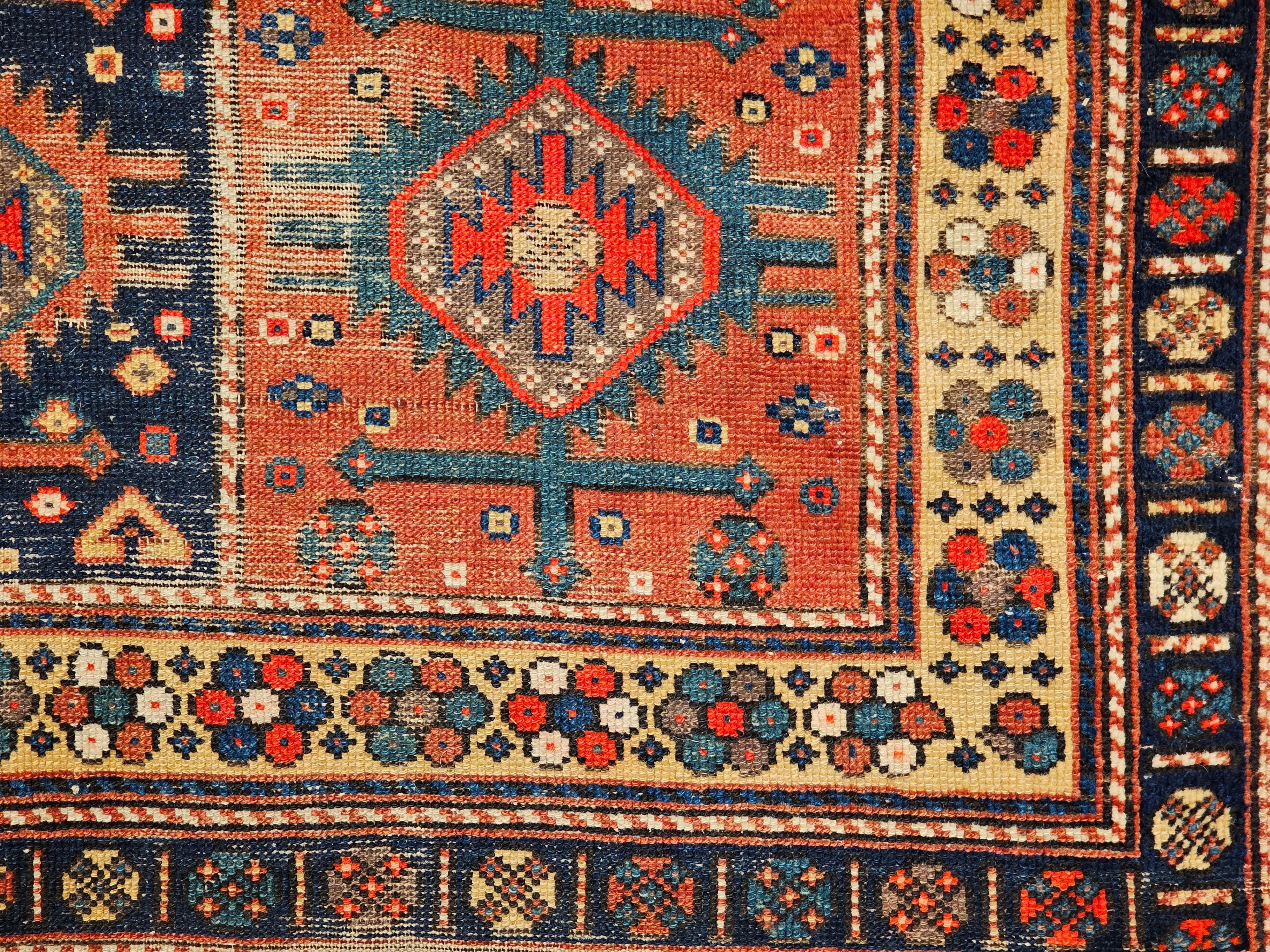 Wool 19th Century Persian Tribal Luri Bagface Repurposed as Nomadic Wall Art For Sale