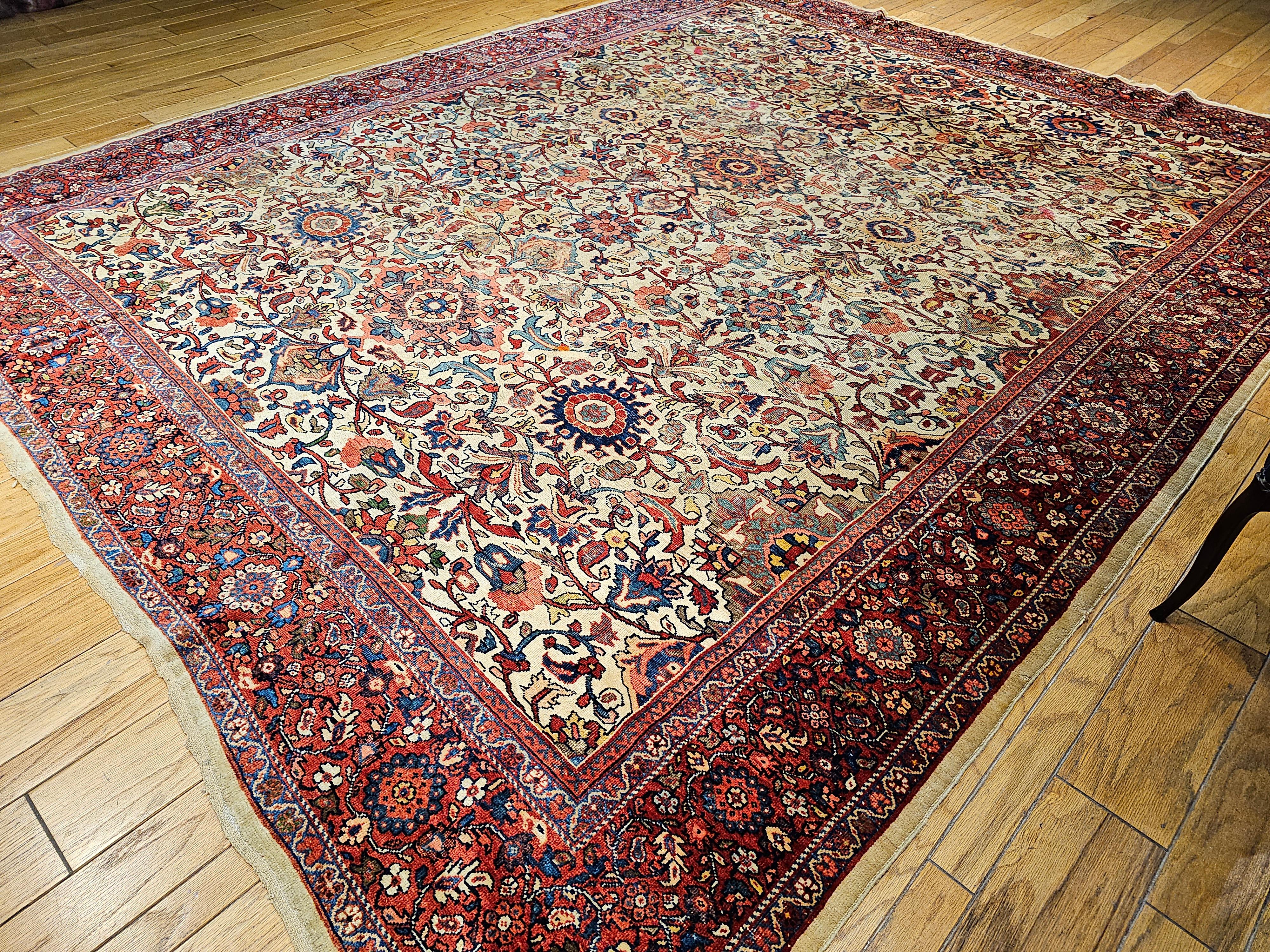 19th Century Camelhair Persian Ziegler Mahal Sultanabad in an All-over Pattern For Sale 7