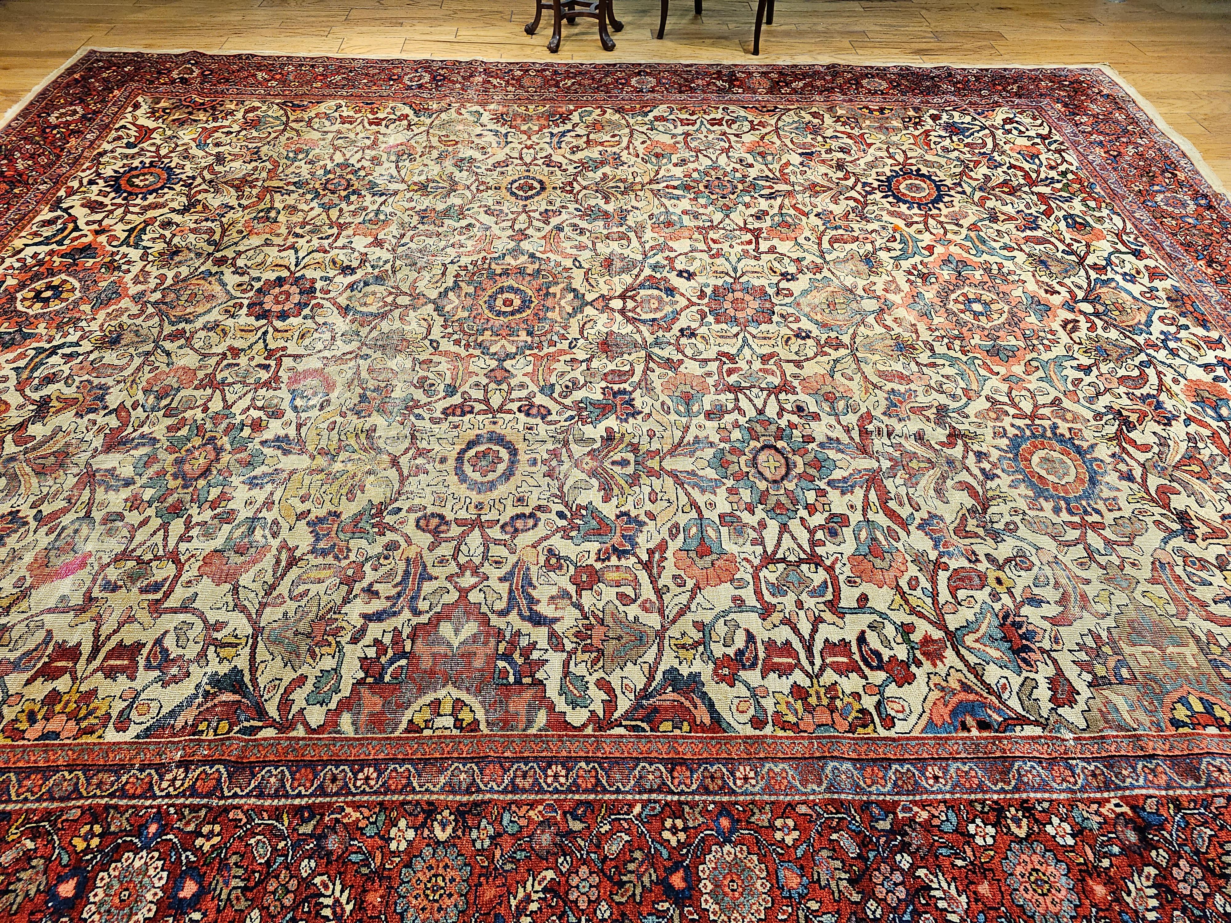 19th Century Camelhair Persian Ziegler Mahal Sultanabad in an All-over Pattern For Sale 8