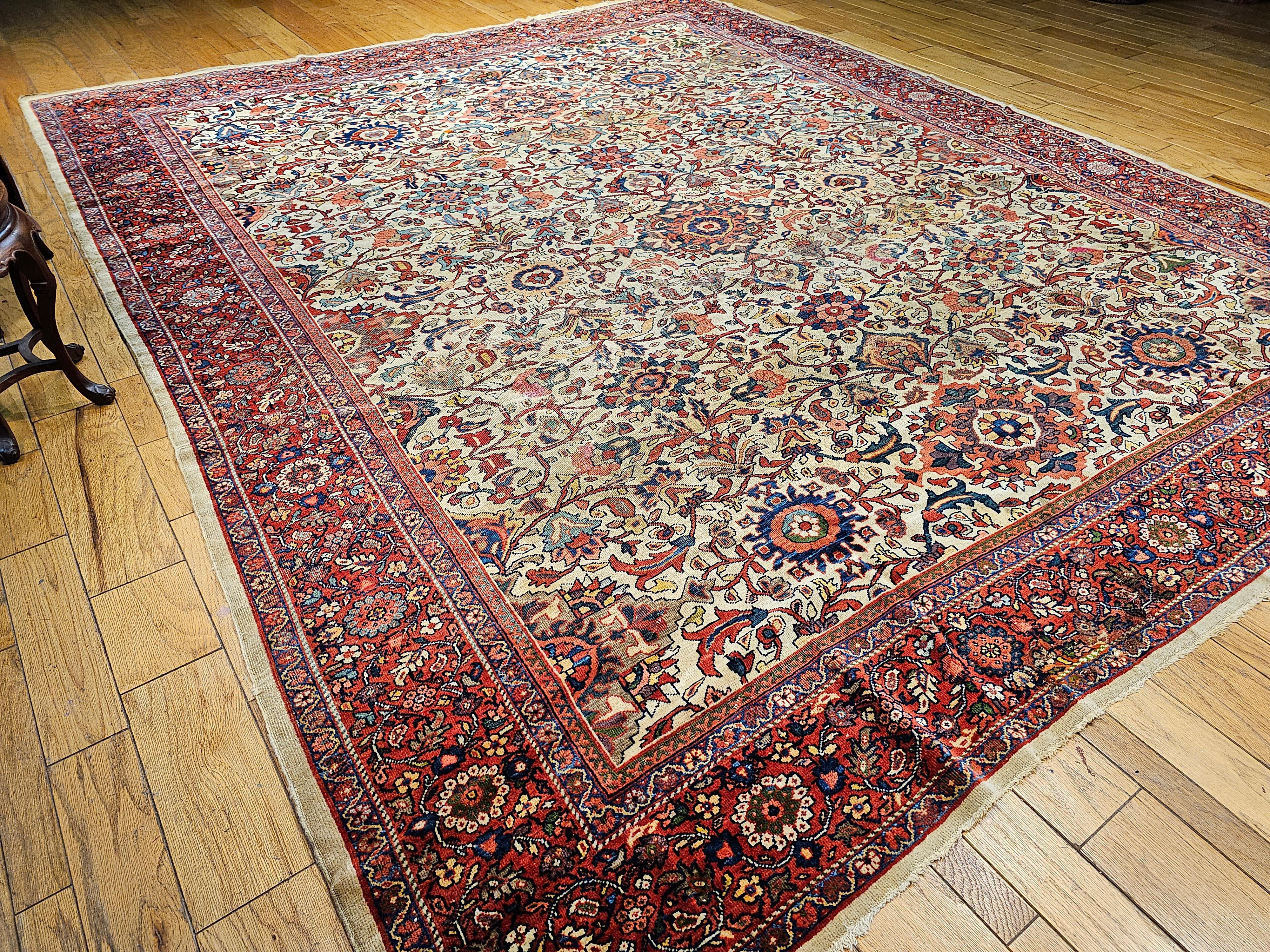19th Century Camelhair Persian Ziegler Mahal Sultanabad in an All-over Pattern For Sale 9