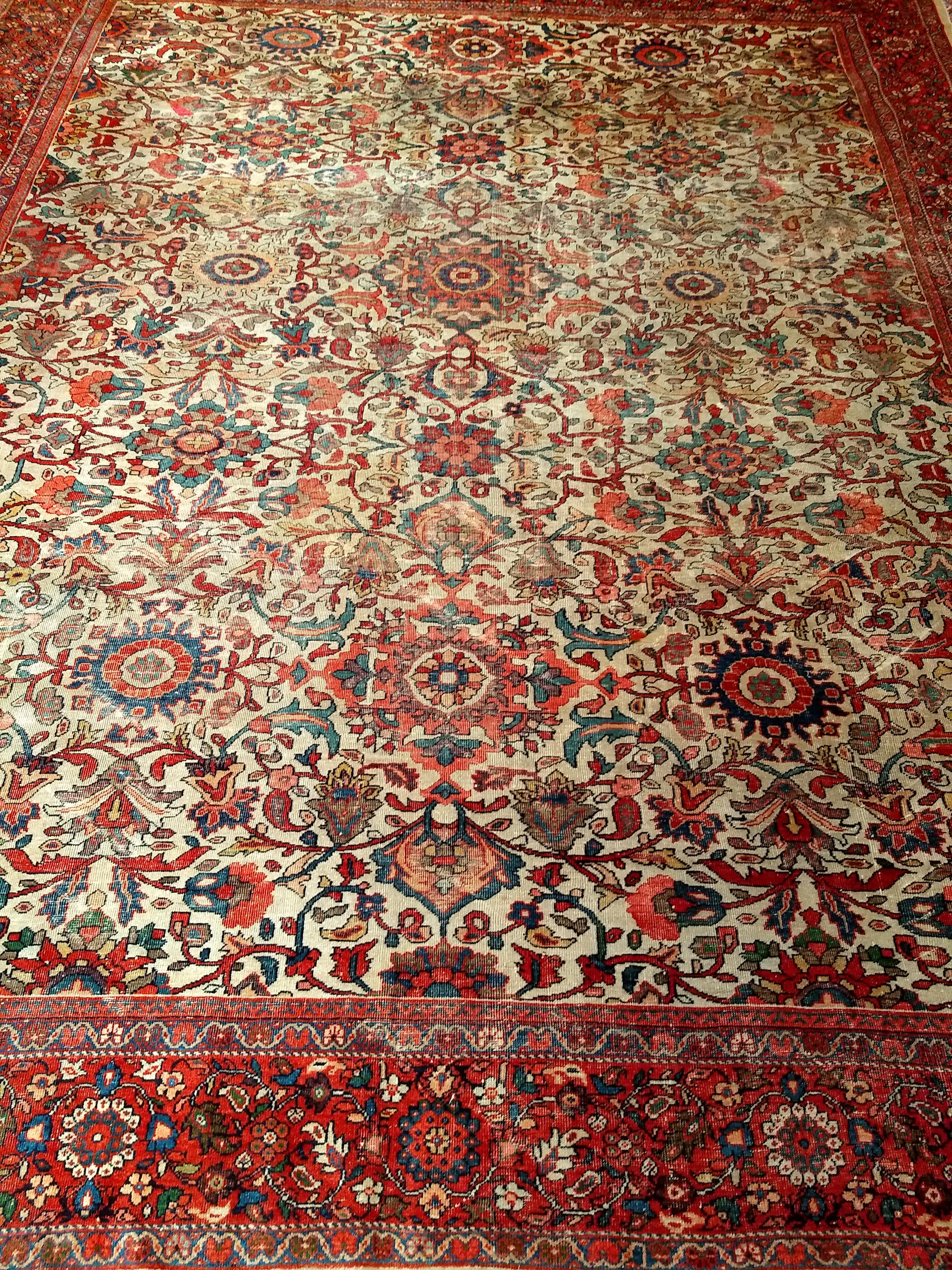 19th Century Camelhair Persian Ziegler Mahal Sultanabad in an All-over Pattern For Sale 11