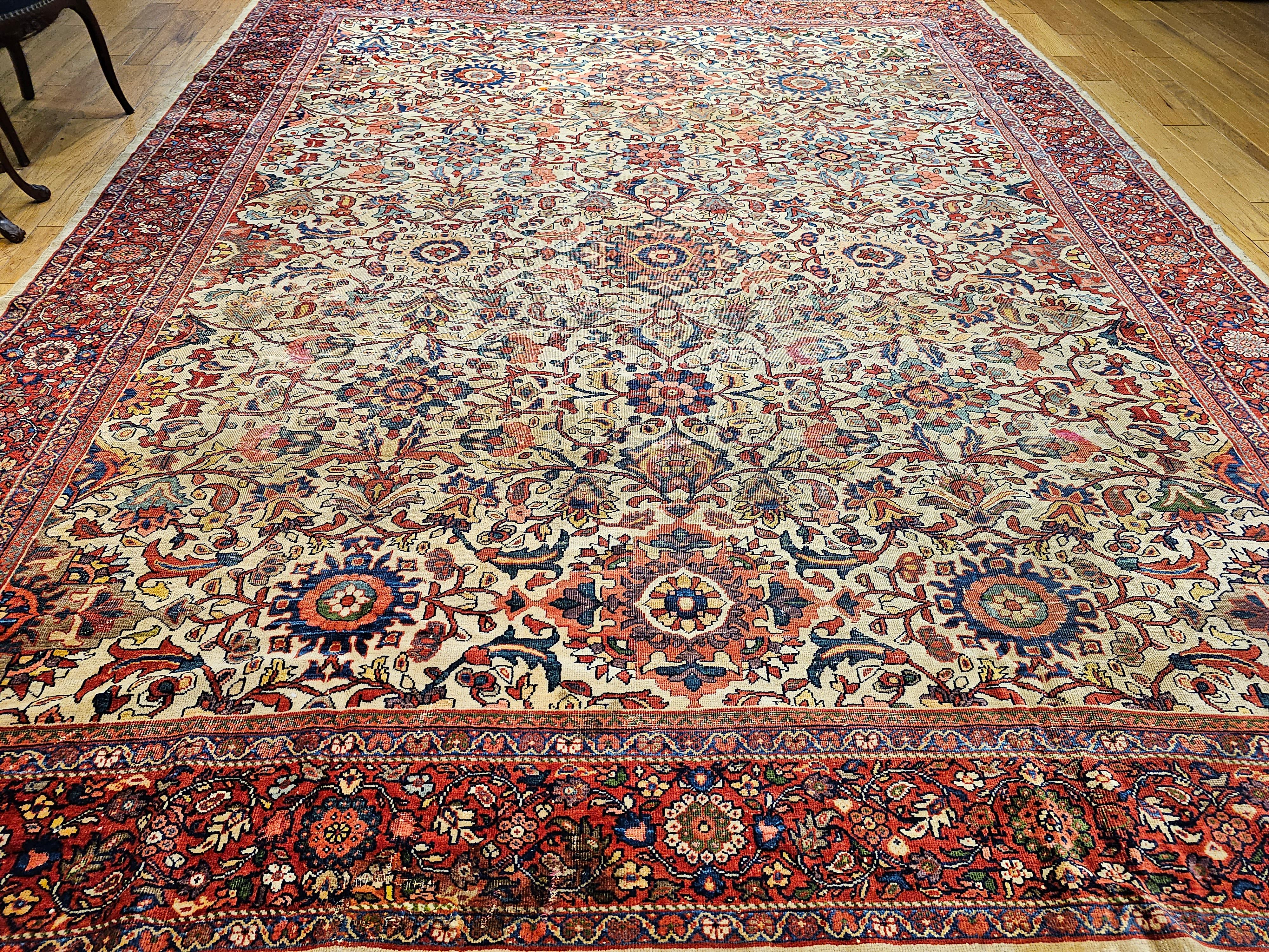 19th Century Camelhair Persian Ziegler Mahal Sultanabad in an All-over Pattern For Sale 13