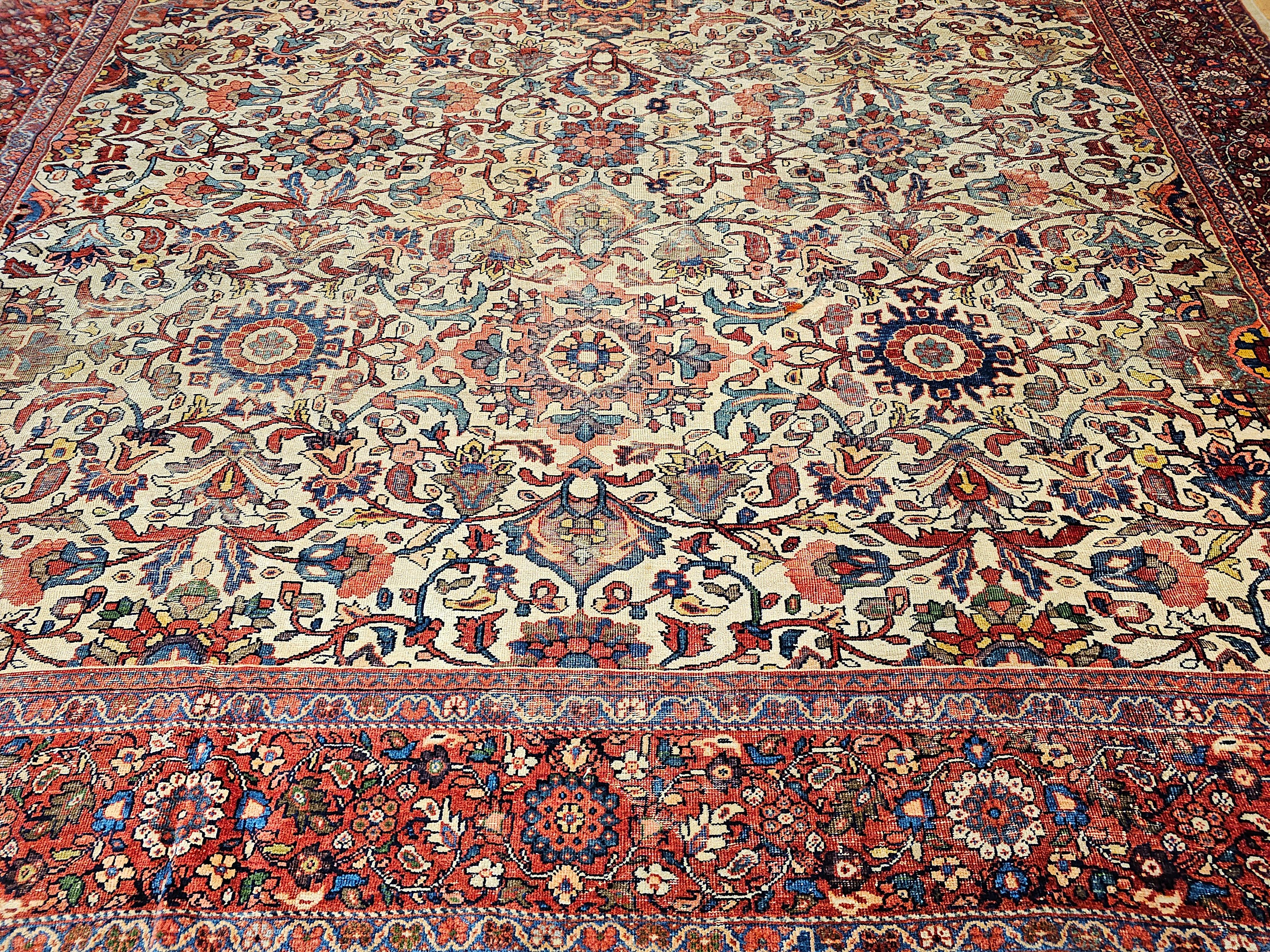 Hand-Knotted 19th Century Camelhair Persian Ziegler Mahal Sultanabad in an All-over Pattern For Sale