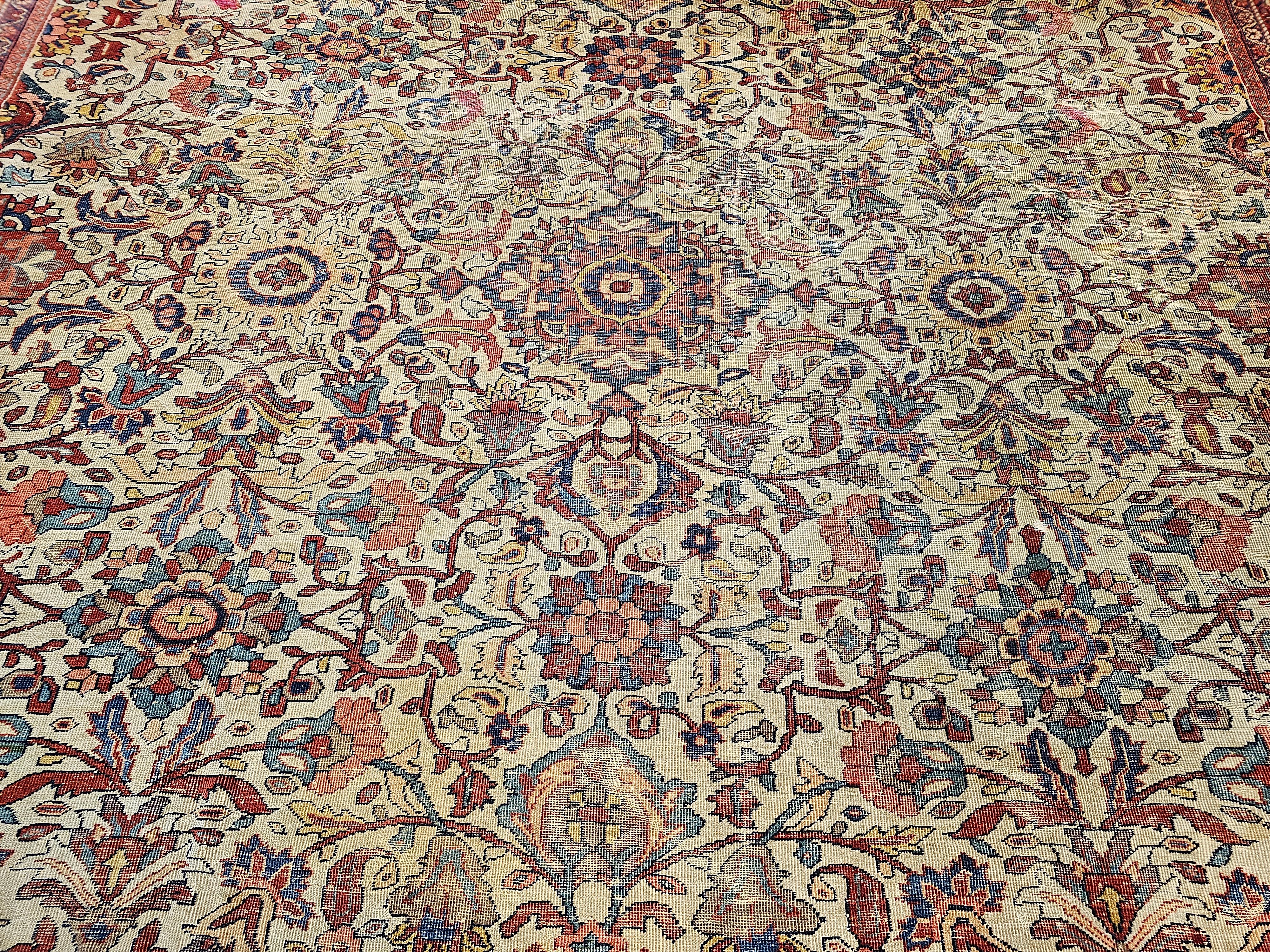 19th Century Camelhair Persian Ziegler Mahal Sultanabad in an All-over Pattern In Good Condition For Sale In Barrington, IL