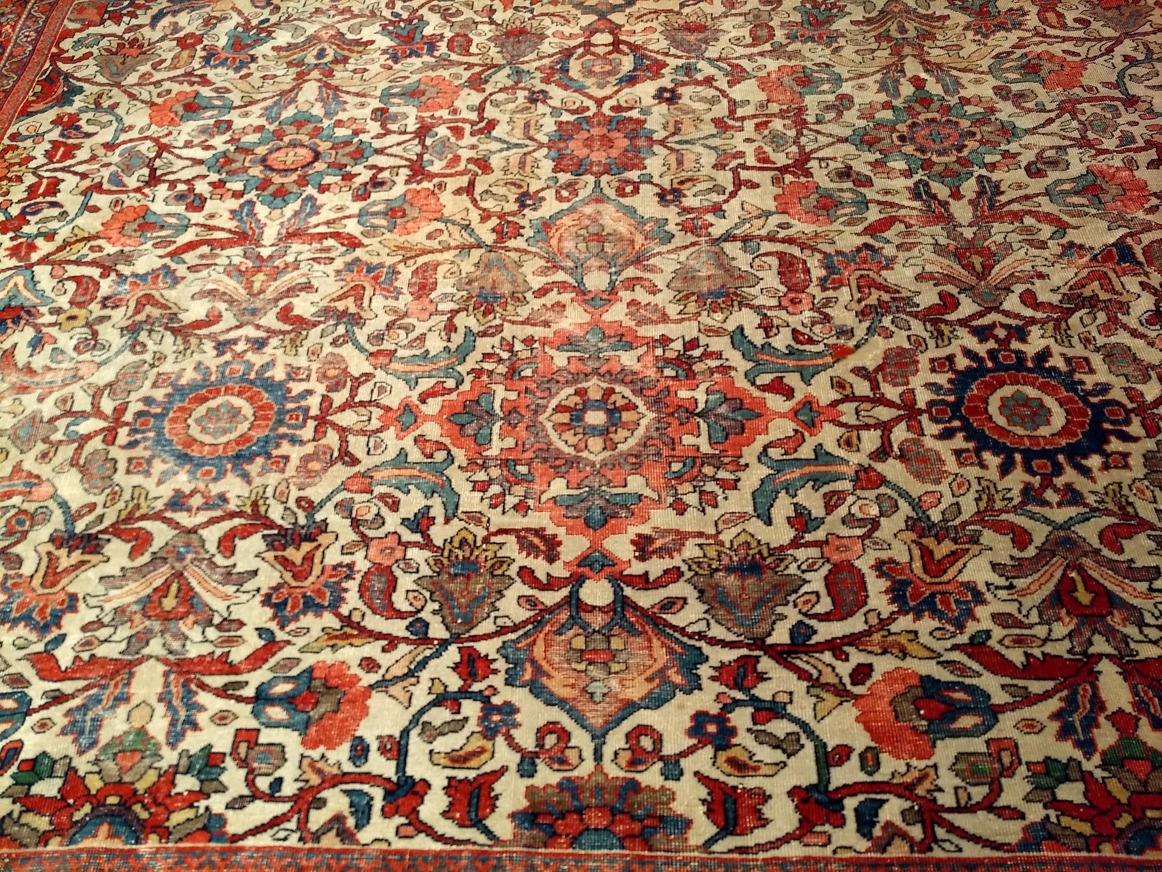 19th Century Camelhair Persian Ziegler Mahal Sultanabad in an All-over Pattern For Sale 2