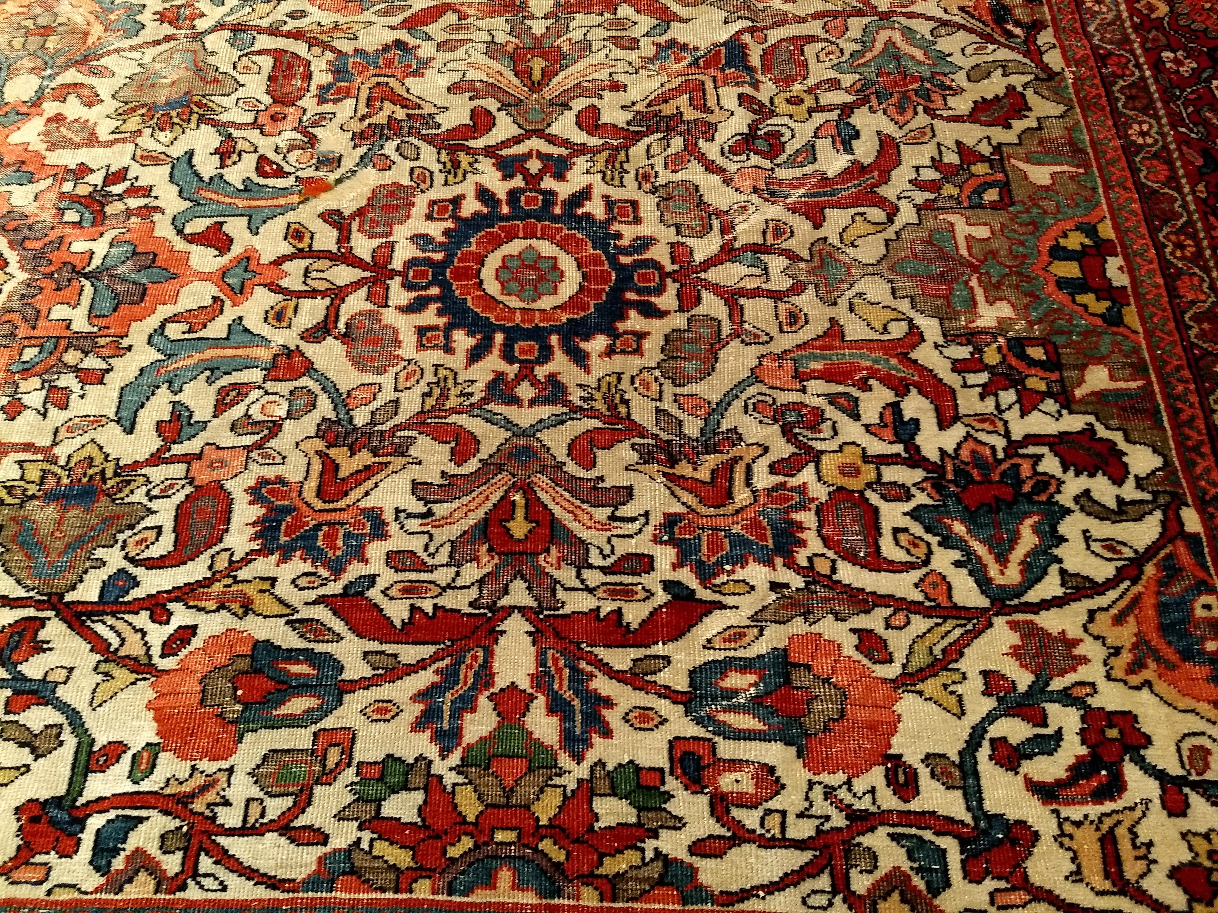 19th Century Camelhair Persian Ziegler Mahal Sultanabad in an All-over Pattern For Sale 3