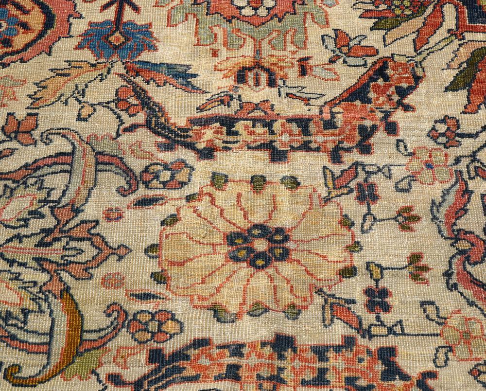 Annodato a mano Tappeto antico persiano Ziegler Sultanabad Rugs oversize del XIX secolo in vendita