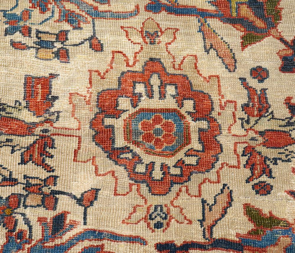 Lana Tappeto antico persiano Ziegler Sultanabad Rugs oversize del XIX secolo in vendita